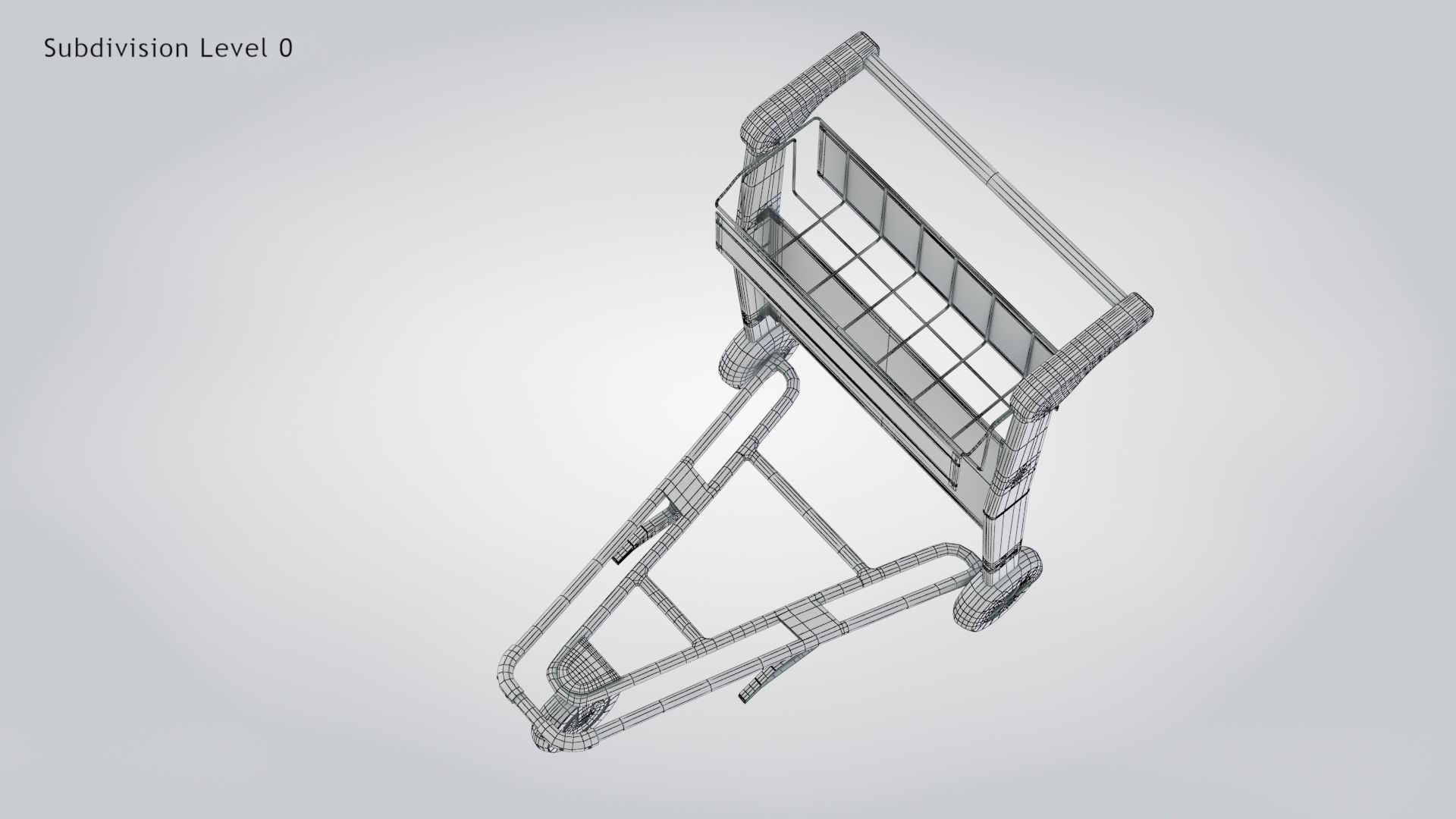 Airport Trolley Low-poly 3D model_14