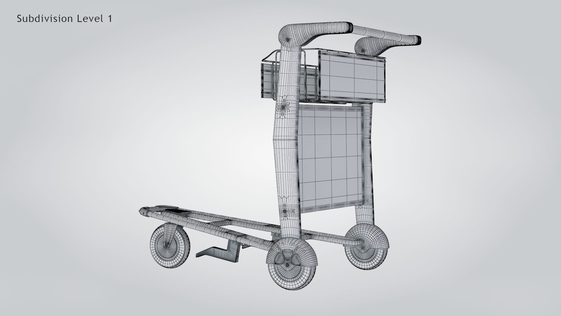Airport Trolley Low-poly 3D model_19