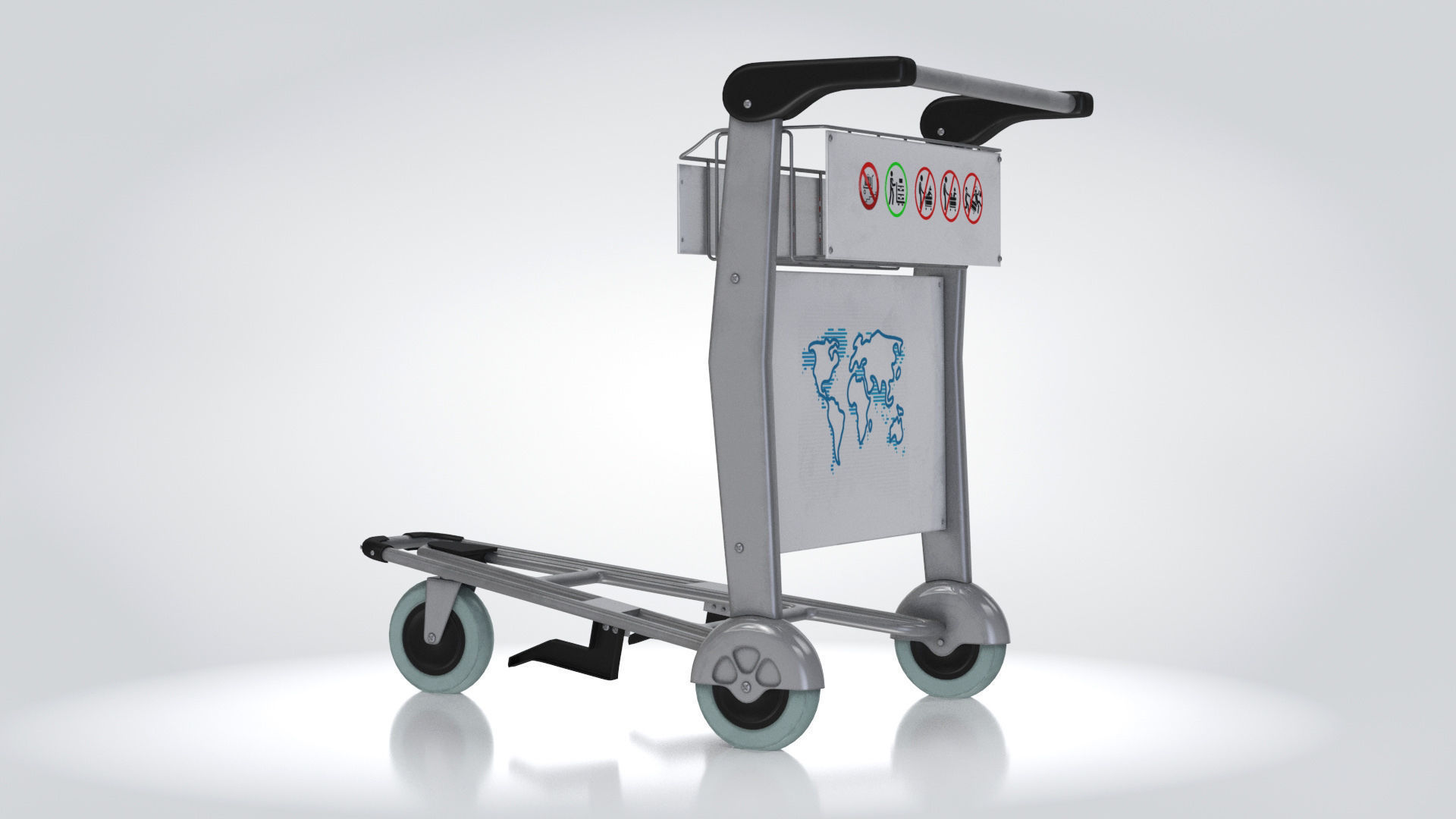 Airport Trolley Low-poly 3D model_5