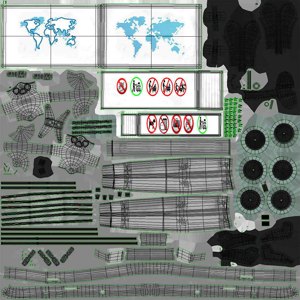 Airport Trolley Low-poly 3D model_7