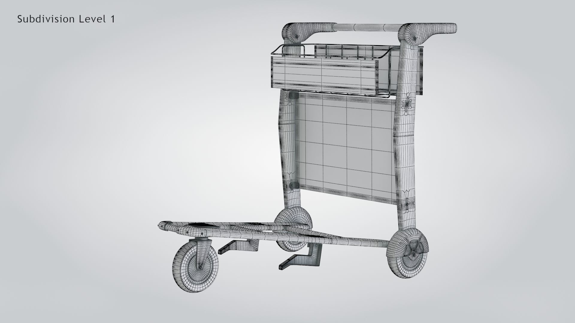 Airport Trolley Low-poly 3D model_11