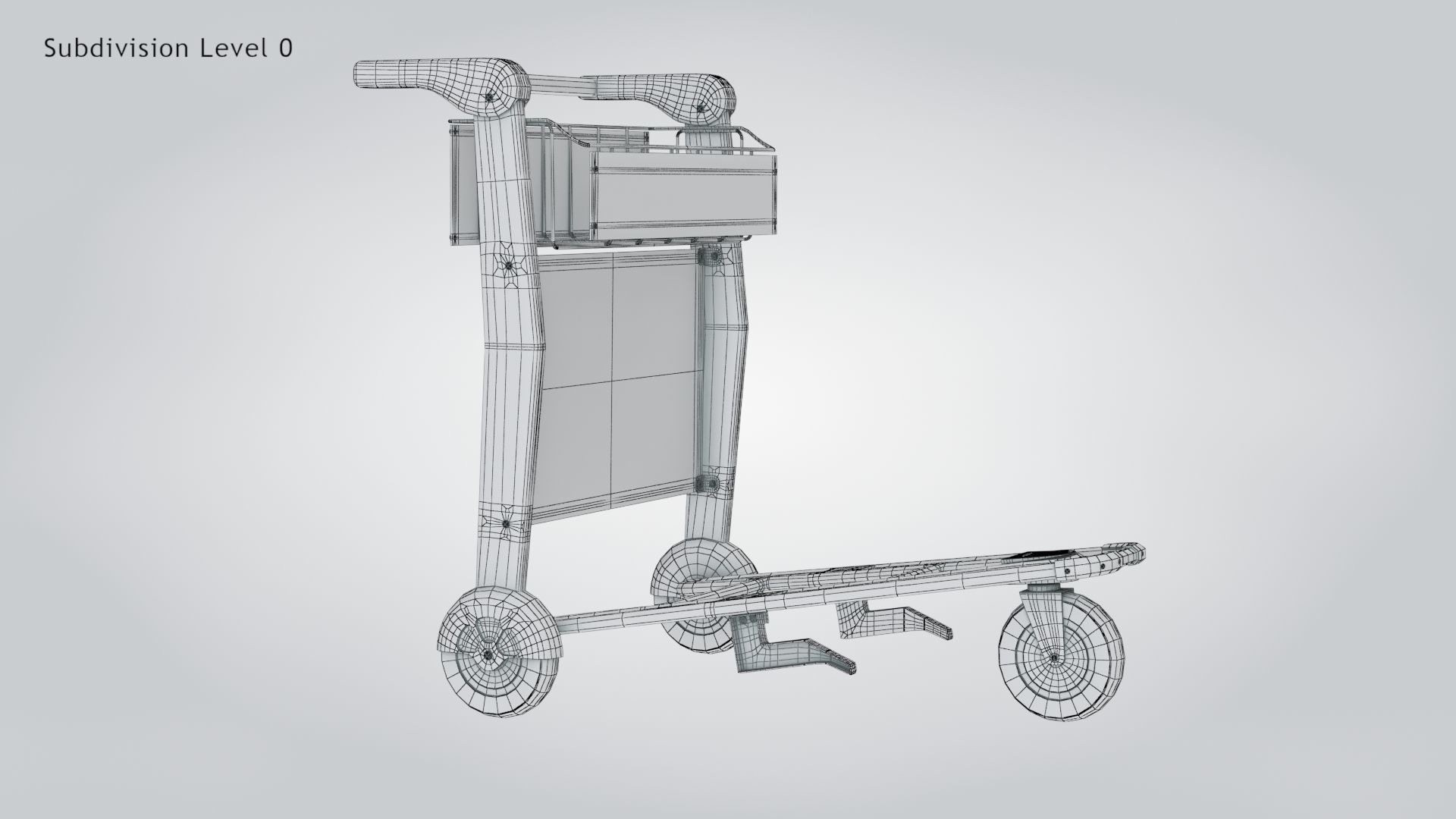Airport Trolley Low-poly 3D model_12