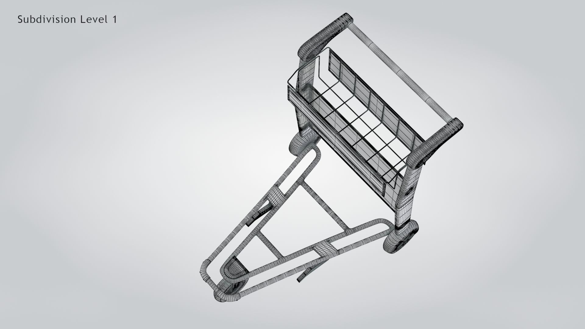 Airport Trolley Low-poly 3D model_15