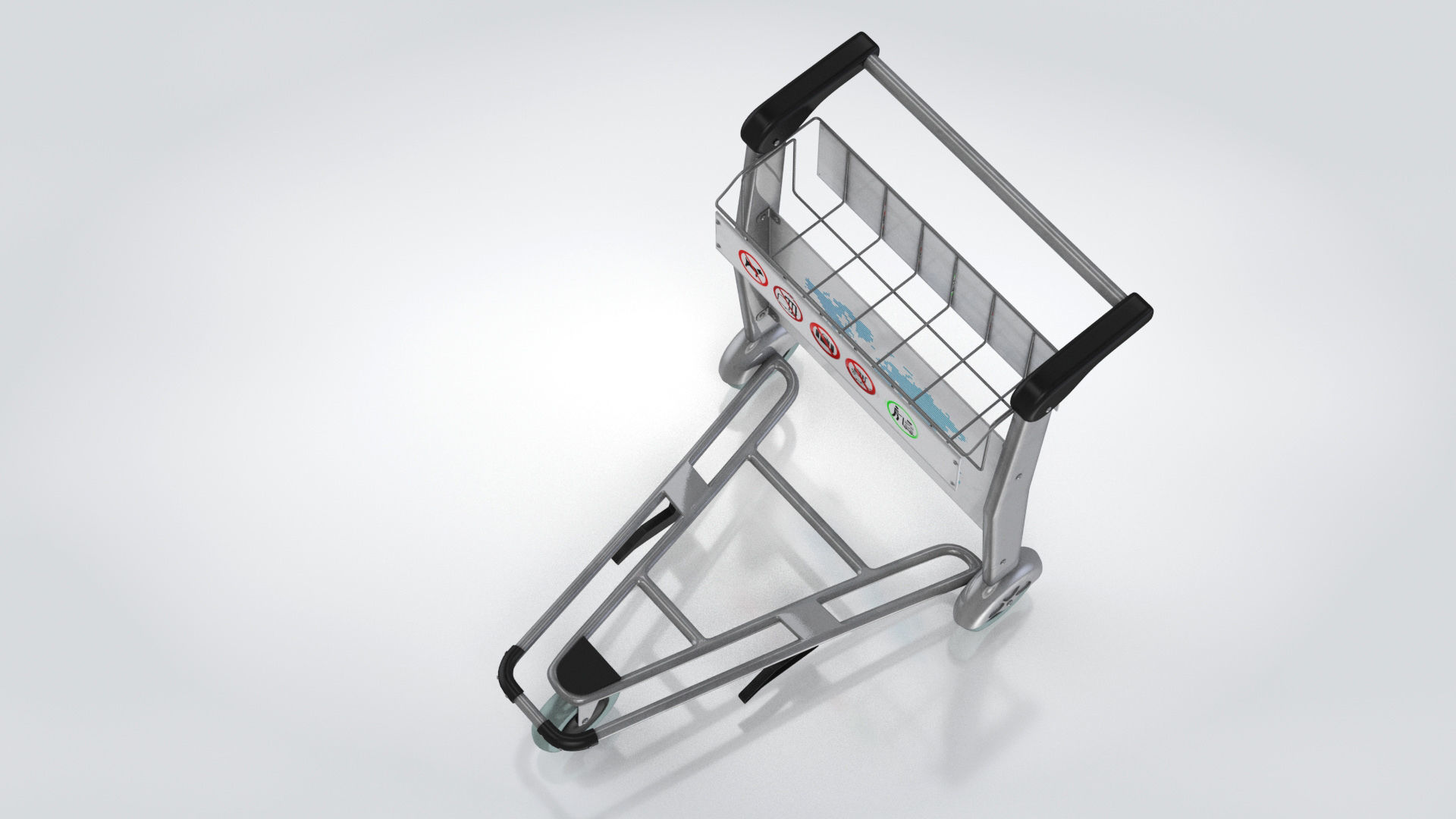 Airport Trolley Low-poly 3D model_3