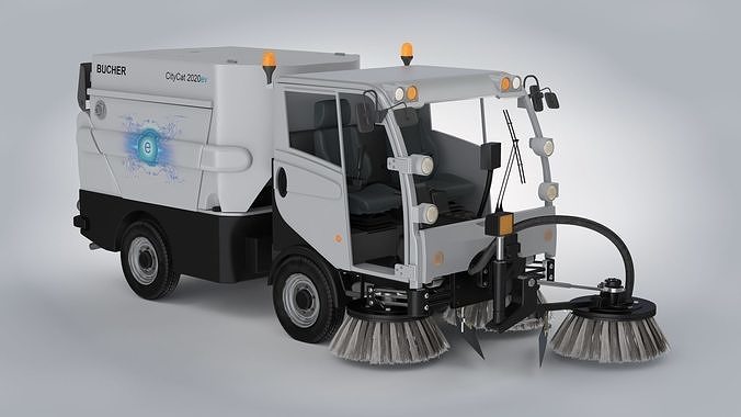 CityCat sweeper Low-poly 3D model 3