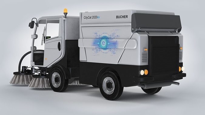 CityCat sweeper Low-poly 3D model 7
