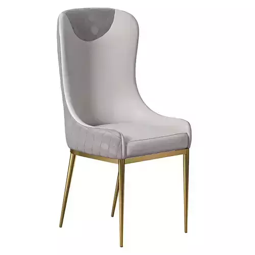 Wingback Dining Chair Gray By Homary 3D model