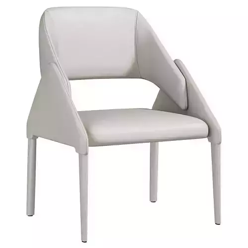  Modern White Faux Leather Dining Chair by Homary