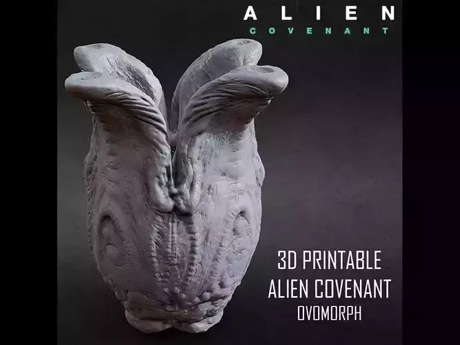 3D PRINTABLE ALIEN COVENANT OPEN EGG 3D print model