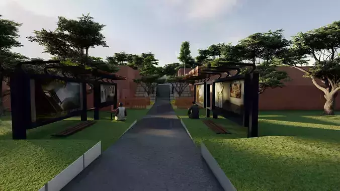 Outdoor landscape design  3D model