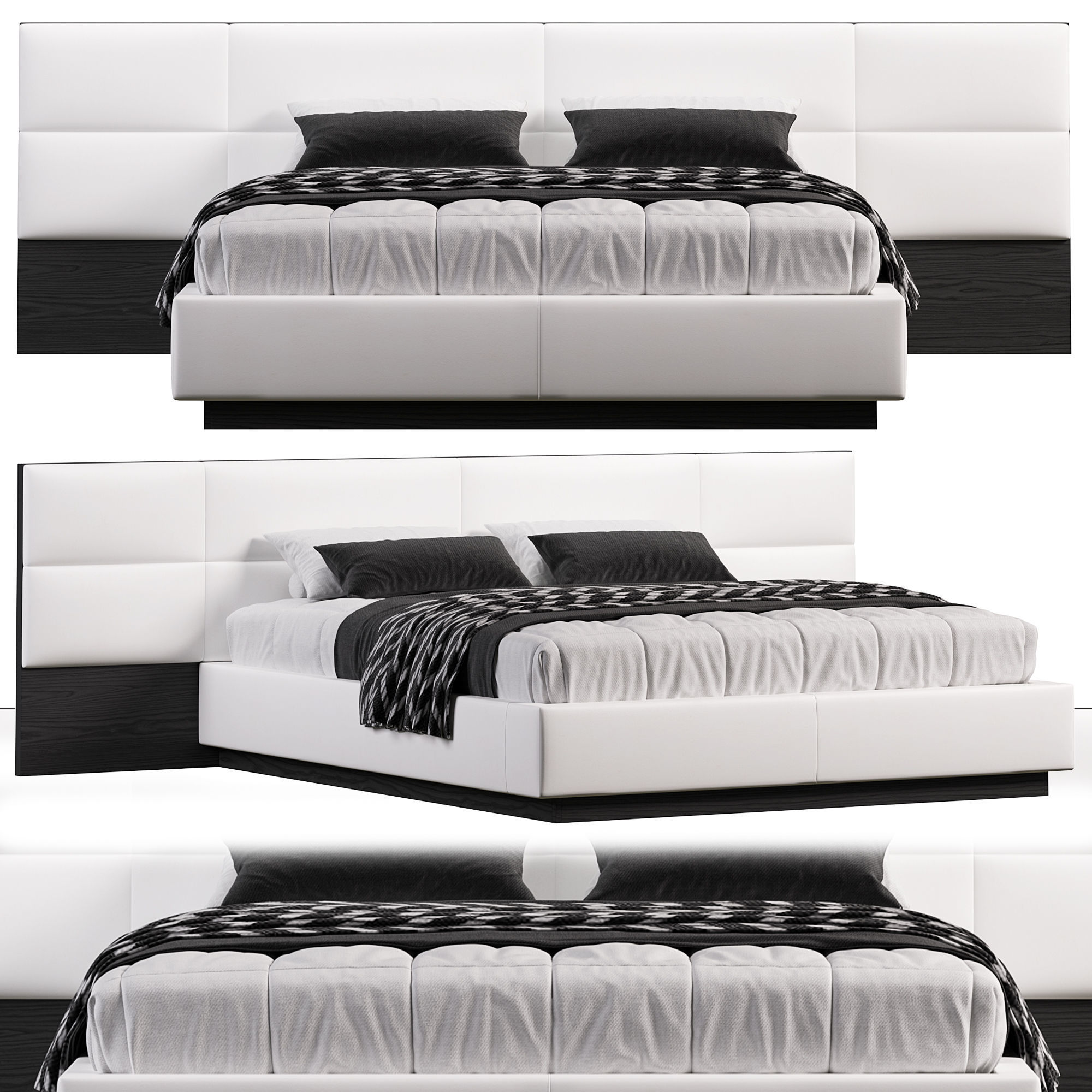 Istanbul Bed With Extensions By Lazzoni  3D model_1