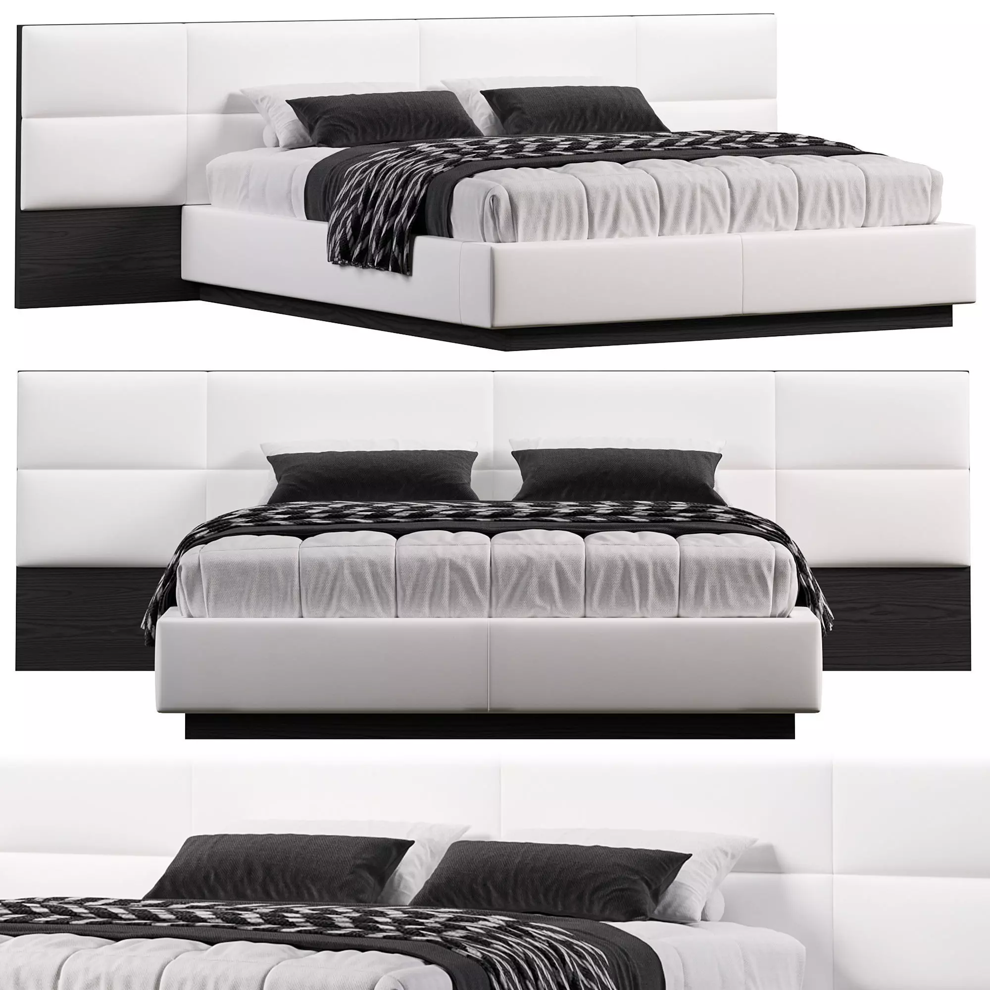 Istanbul Bed With Extensions By Lazzoni  3D model_0
