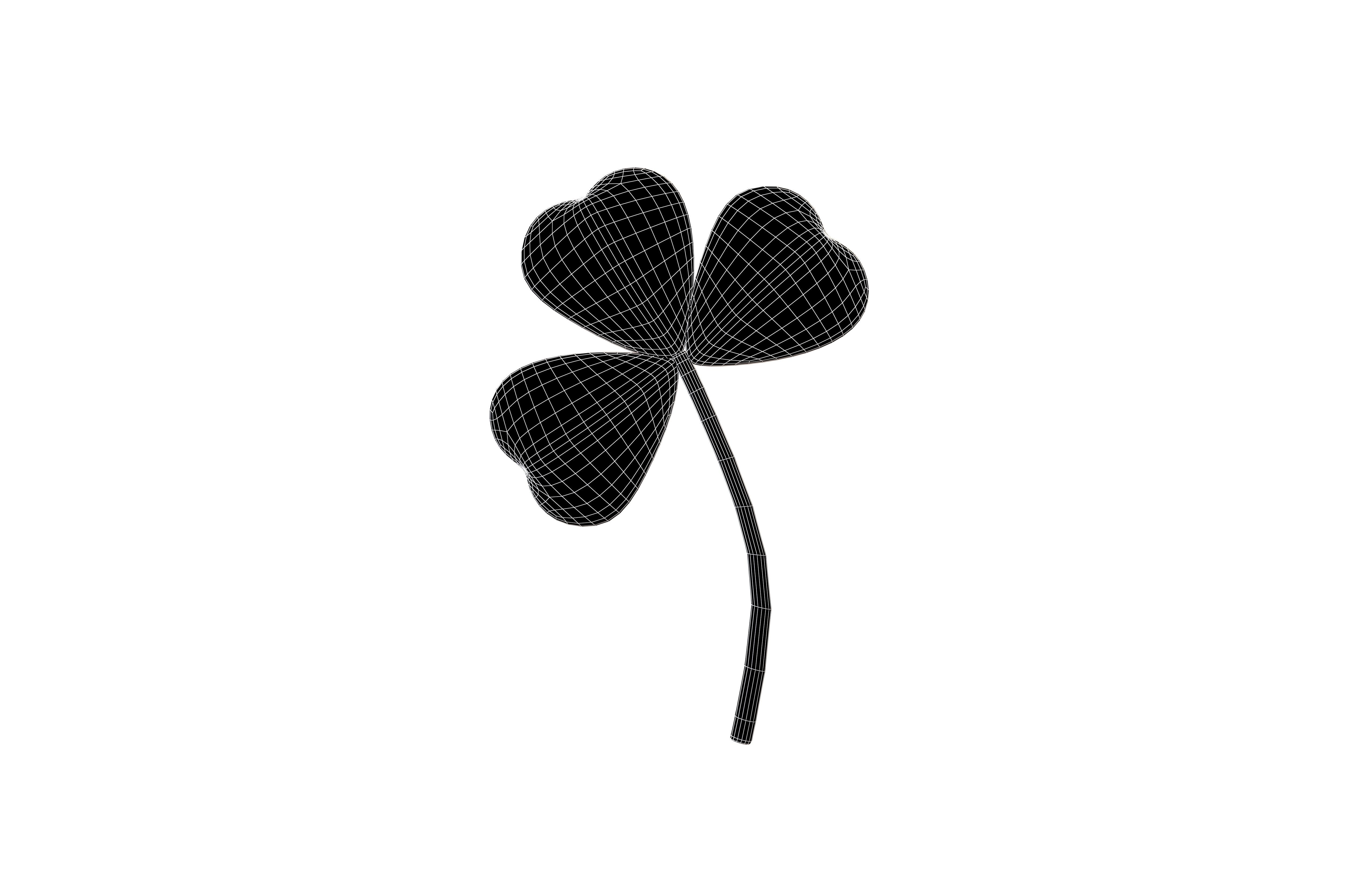 Shamrocks v3 003 Low-poly 3D model_4