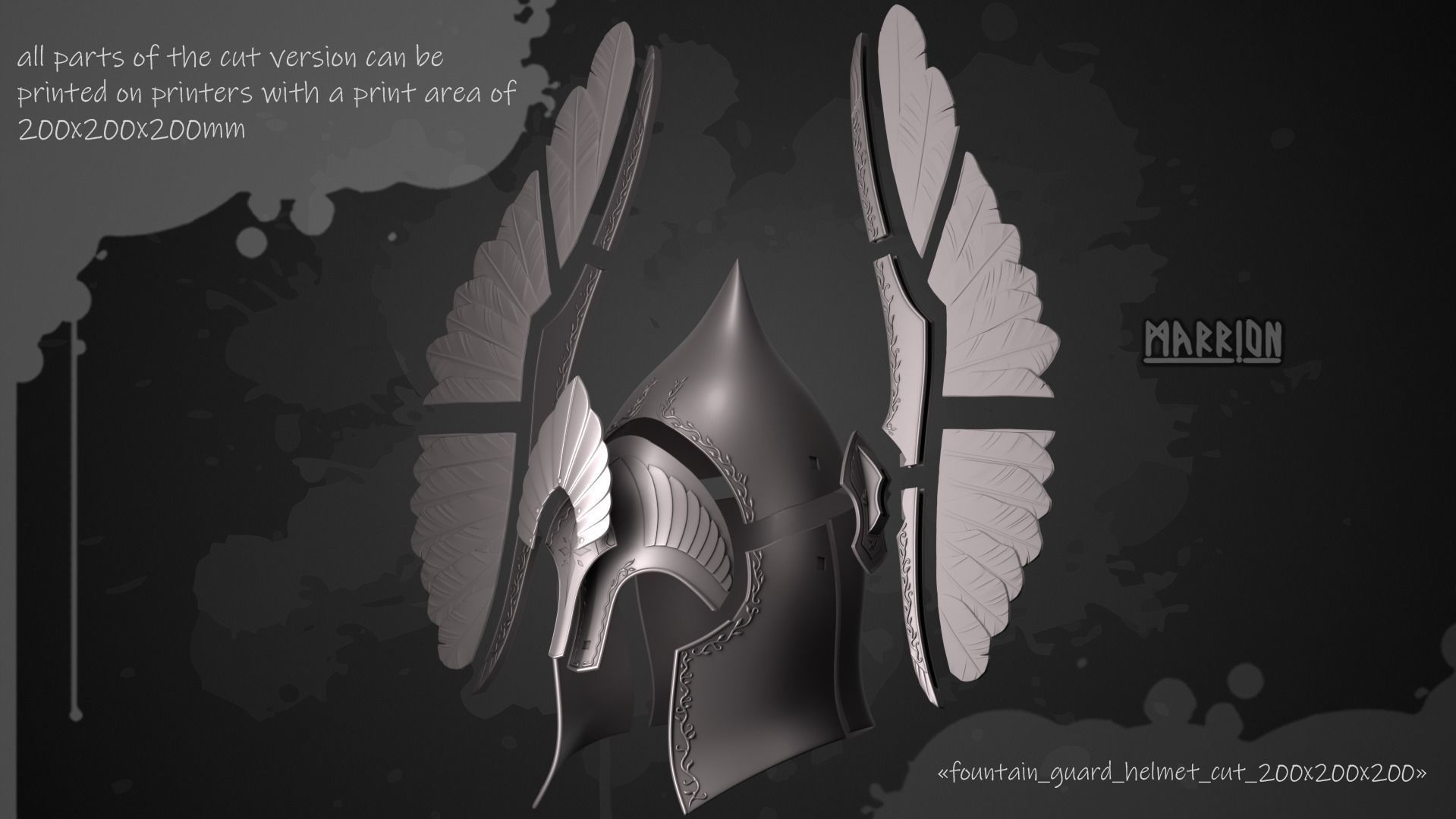 REMAKE Gondor Fountain Guard Kings Guard Helmet LoTR 3D print model_3