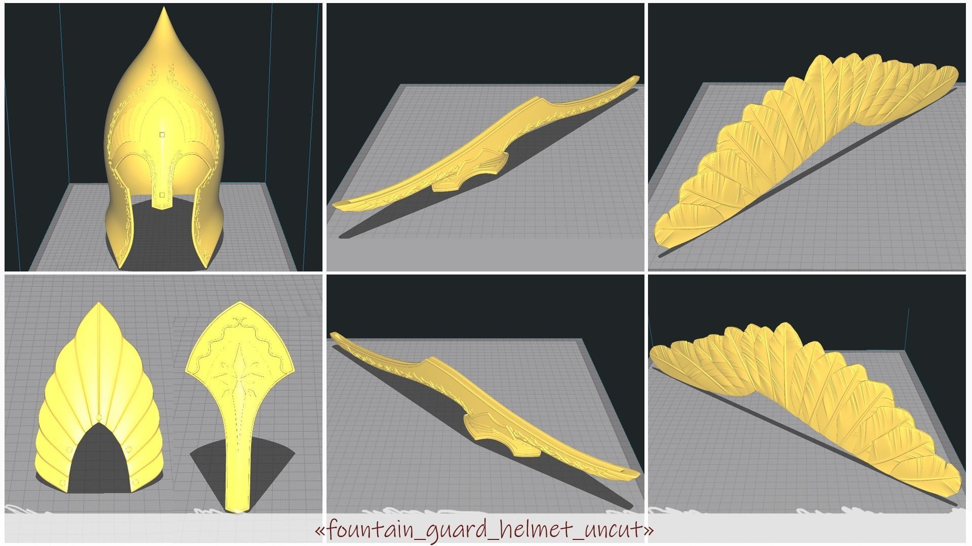 REMAKE Gondor Fountain Guard Kings Guard Helmet LoTR 3D print model_12