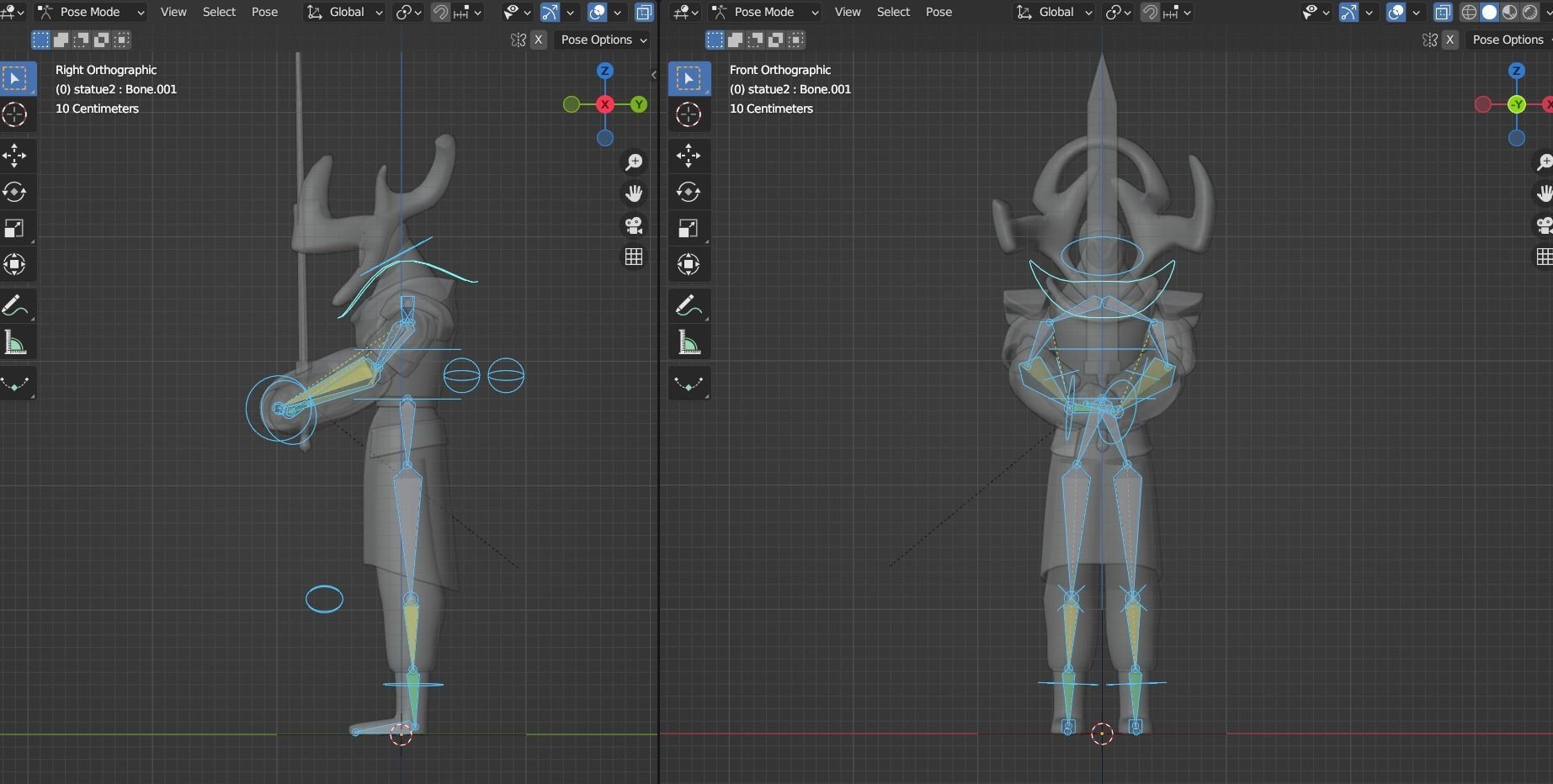 Ancient Statue Soldier Low-poly 3D model_15