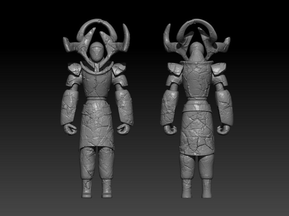 Ancient Statue Soldier Low-poly 3D model_10