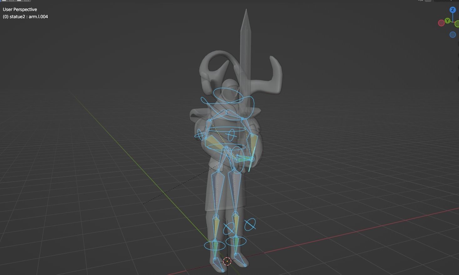 Ancient Statue Soldier Low-poly 3D model_16