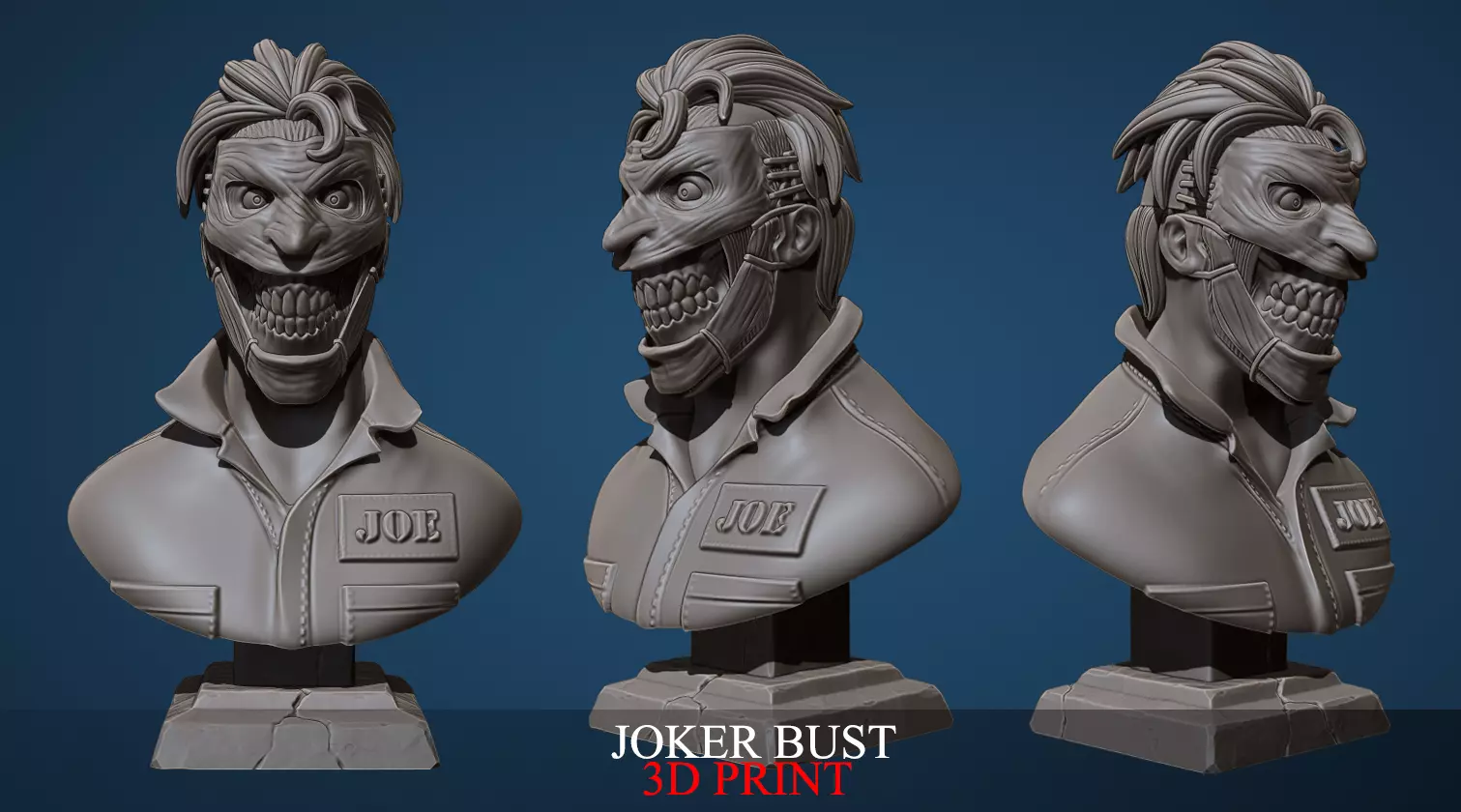 The Joker Bust for 3D Print Free 3D print model