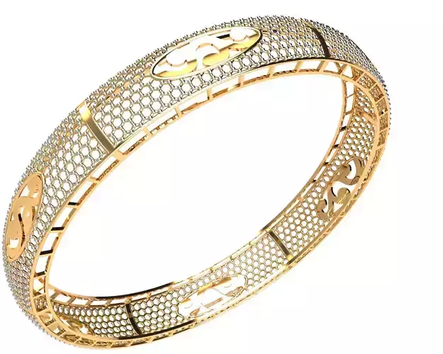 08 Intricate Jaali Kada 14gm 3D print model