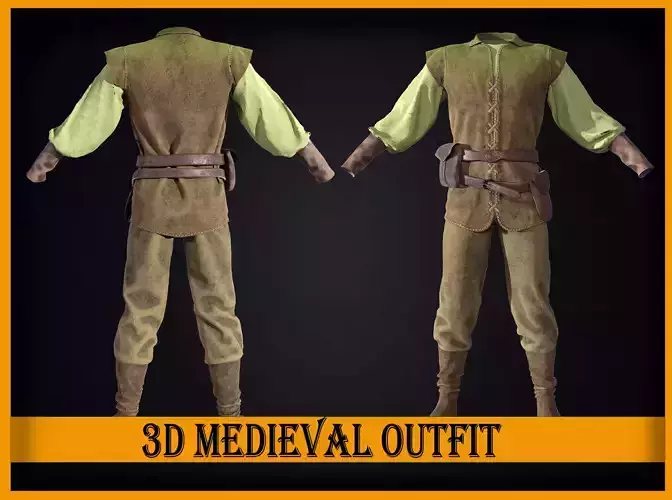 Medieval farmer clothes 3D model