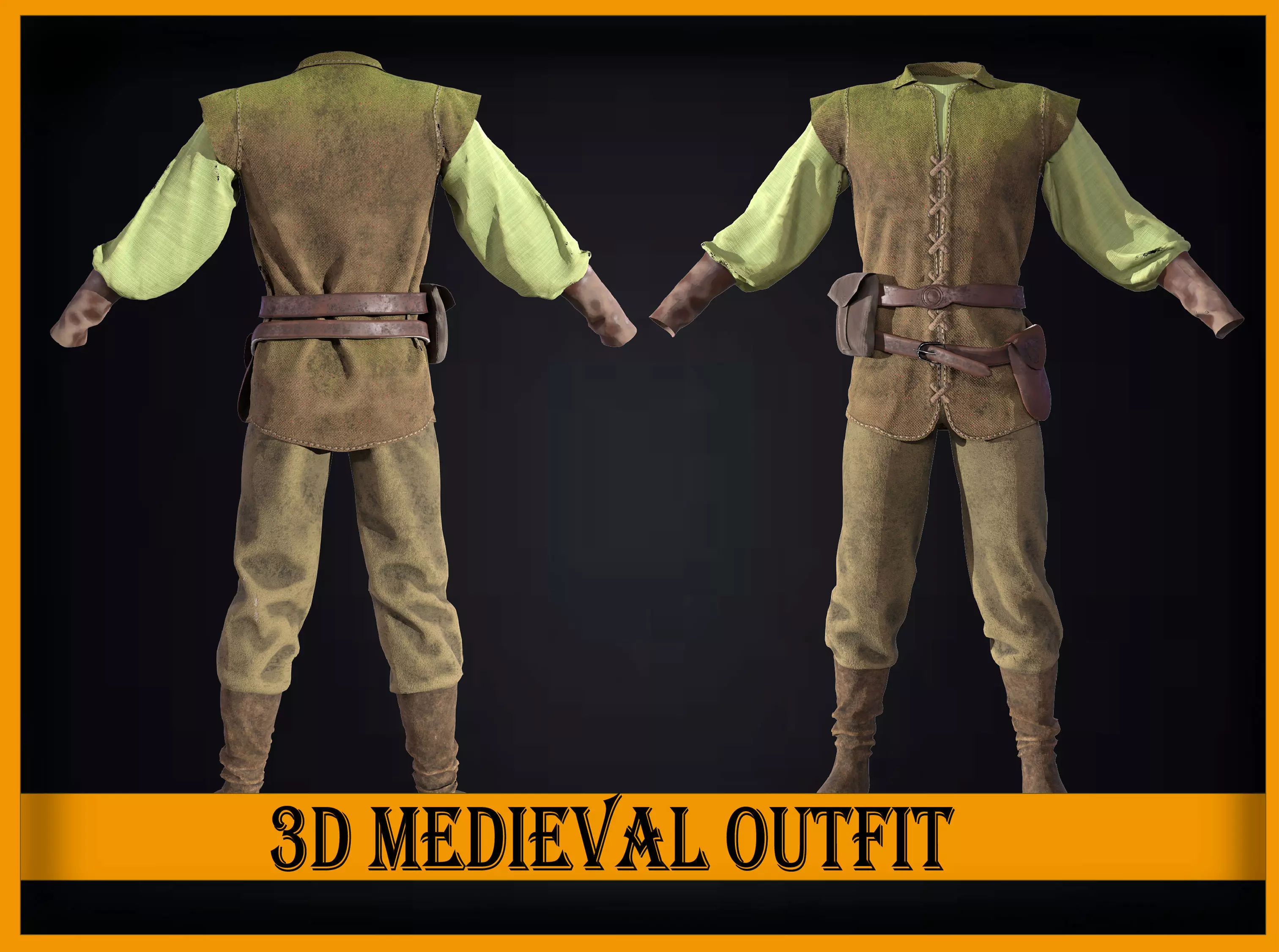 Medieval farmer clothes 3D model