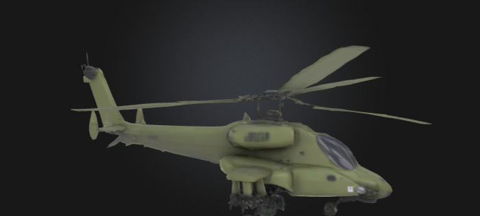 3D model Helicopter Low-poly 3D model_4