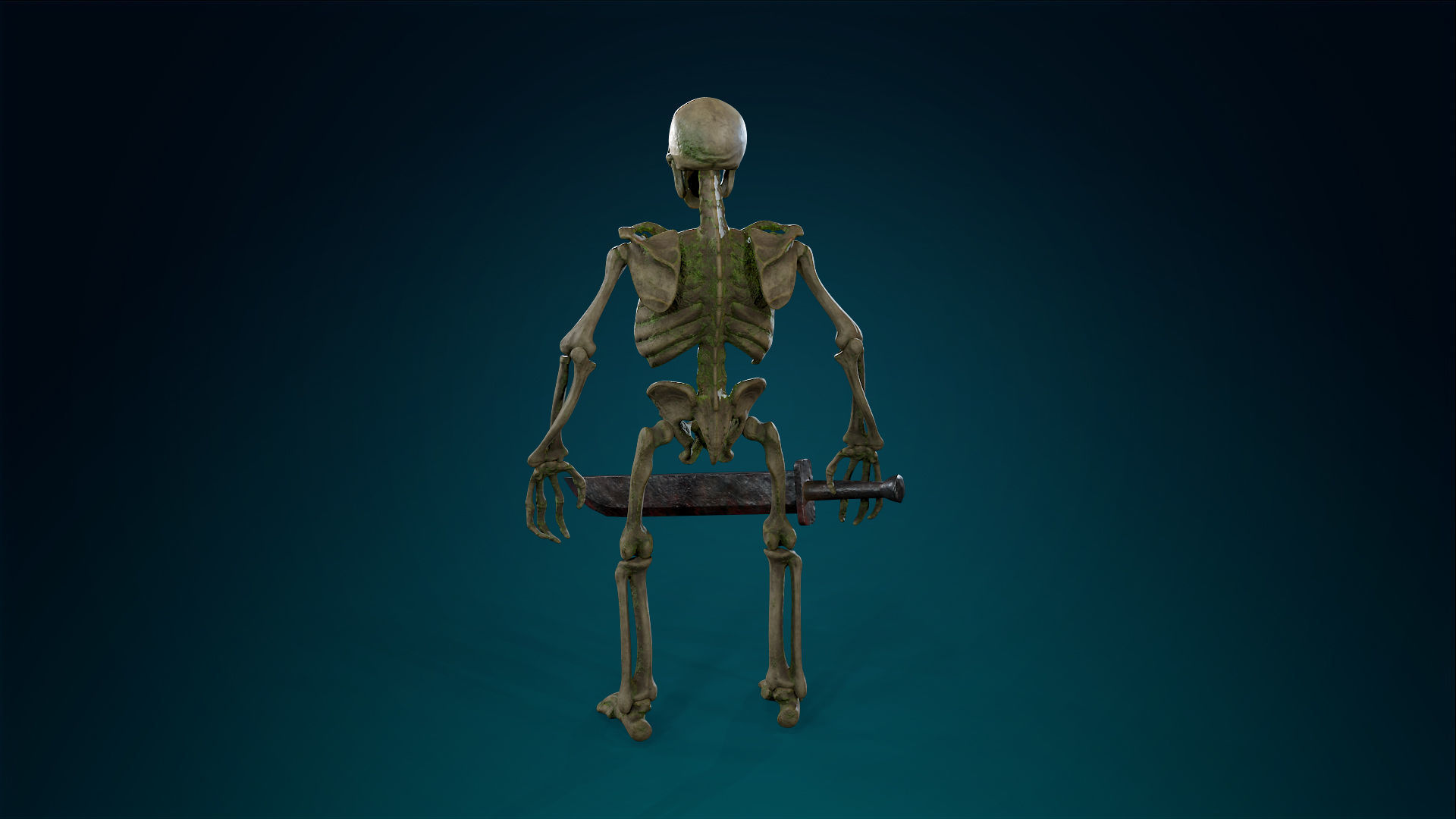 Skeleton Undead Warrior Forest - Lowpoly - Game Ready Low-poly 3D model_13