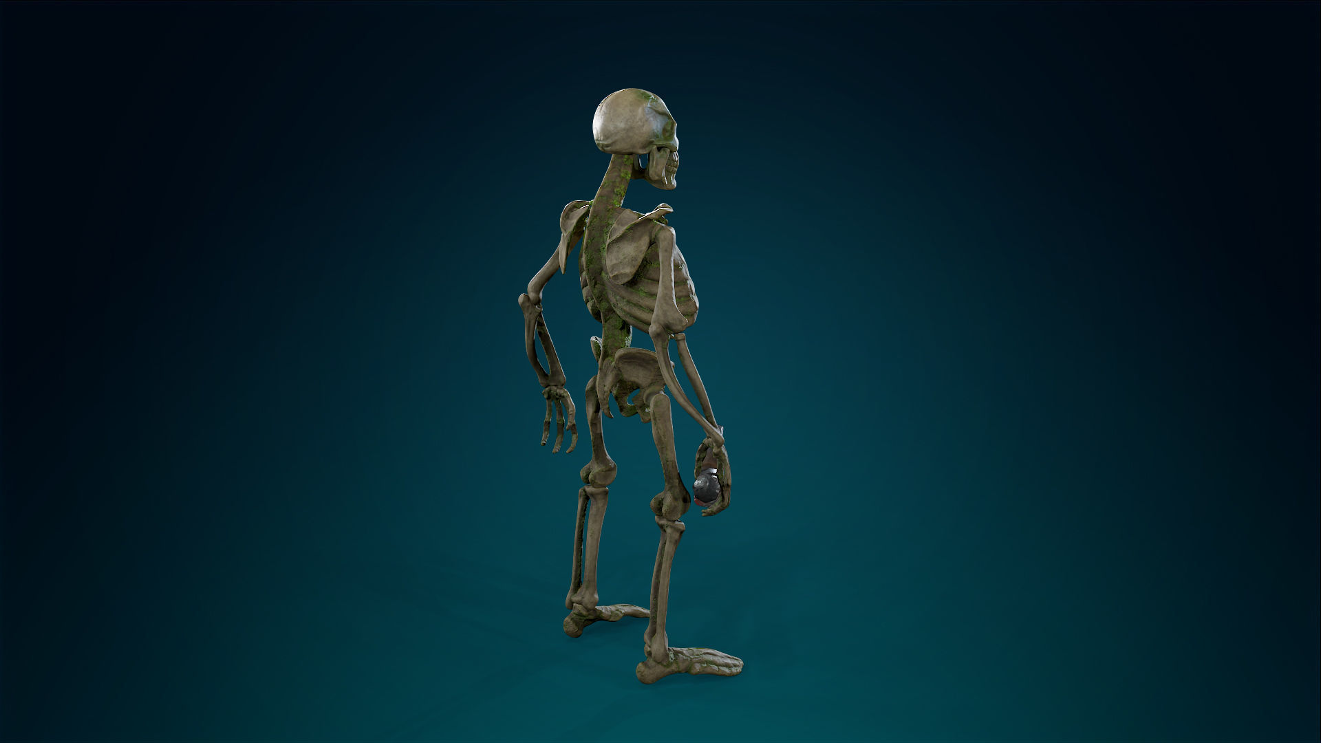 Skeleton Undead Warrior Forest - Lowpoly - Game Ready Low-poly 3D model_10