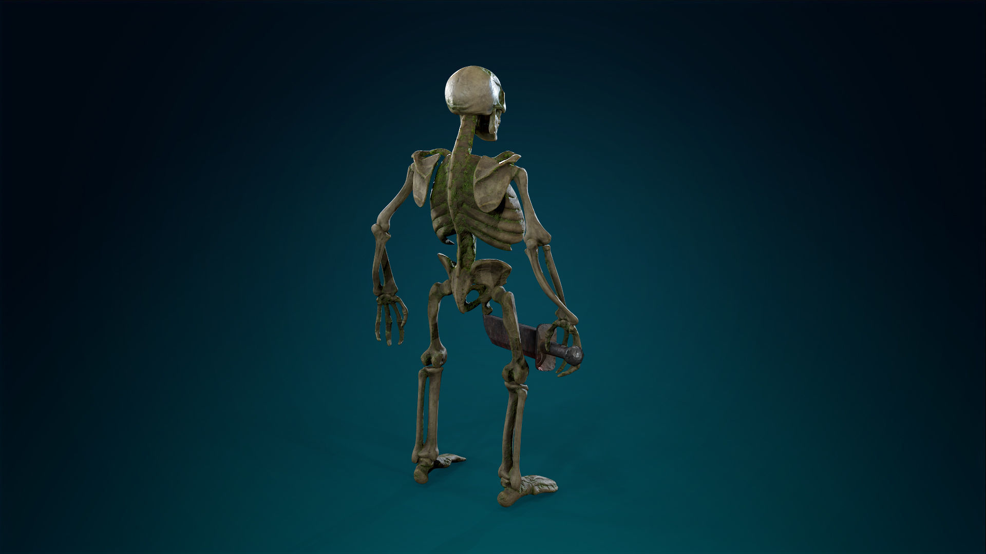 Skeleton Undead Warrior Forest - Lowpoly - Game Ready Low-poly 3D model_11