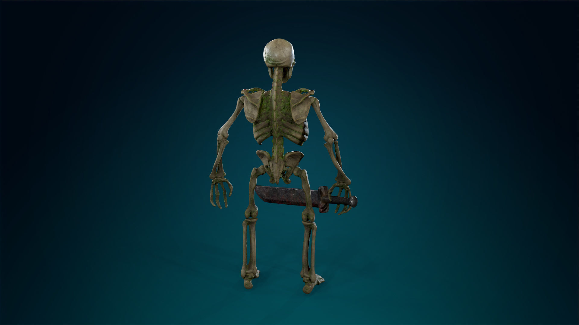 Skeleton Undead Warrior Forest - Lowpoly - Game Ready Low-poly 3D model_12