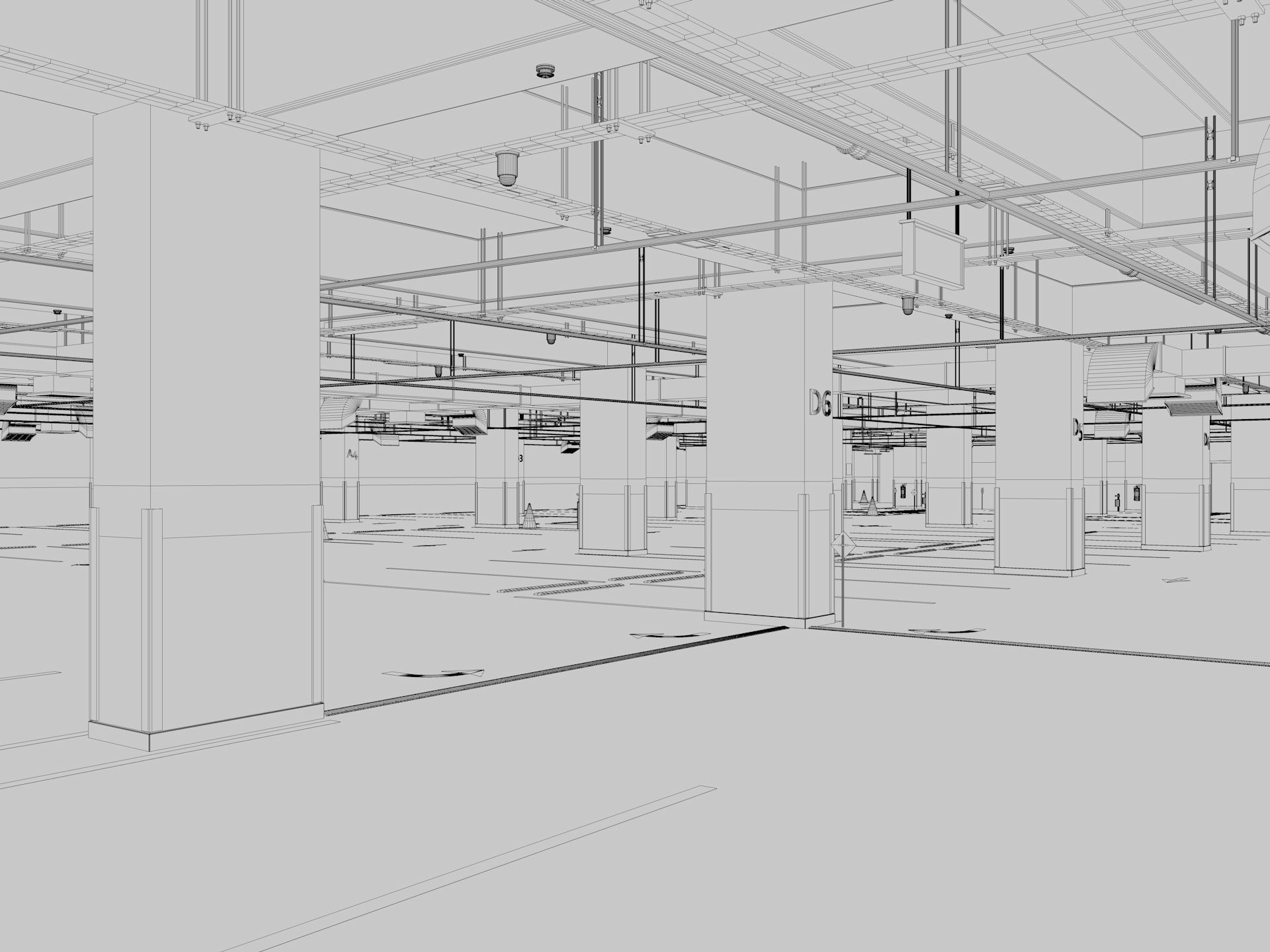 Car Underground Parking 3D model_17