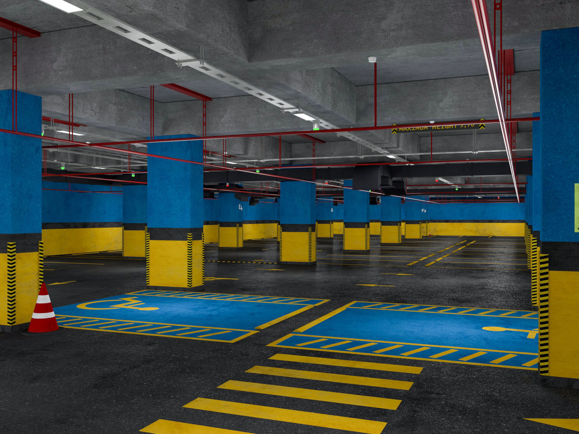 Car Underground Parking 3D model_11