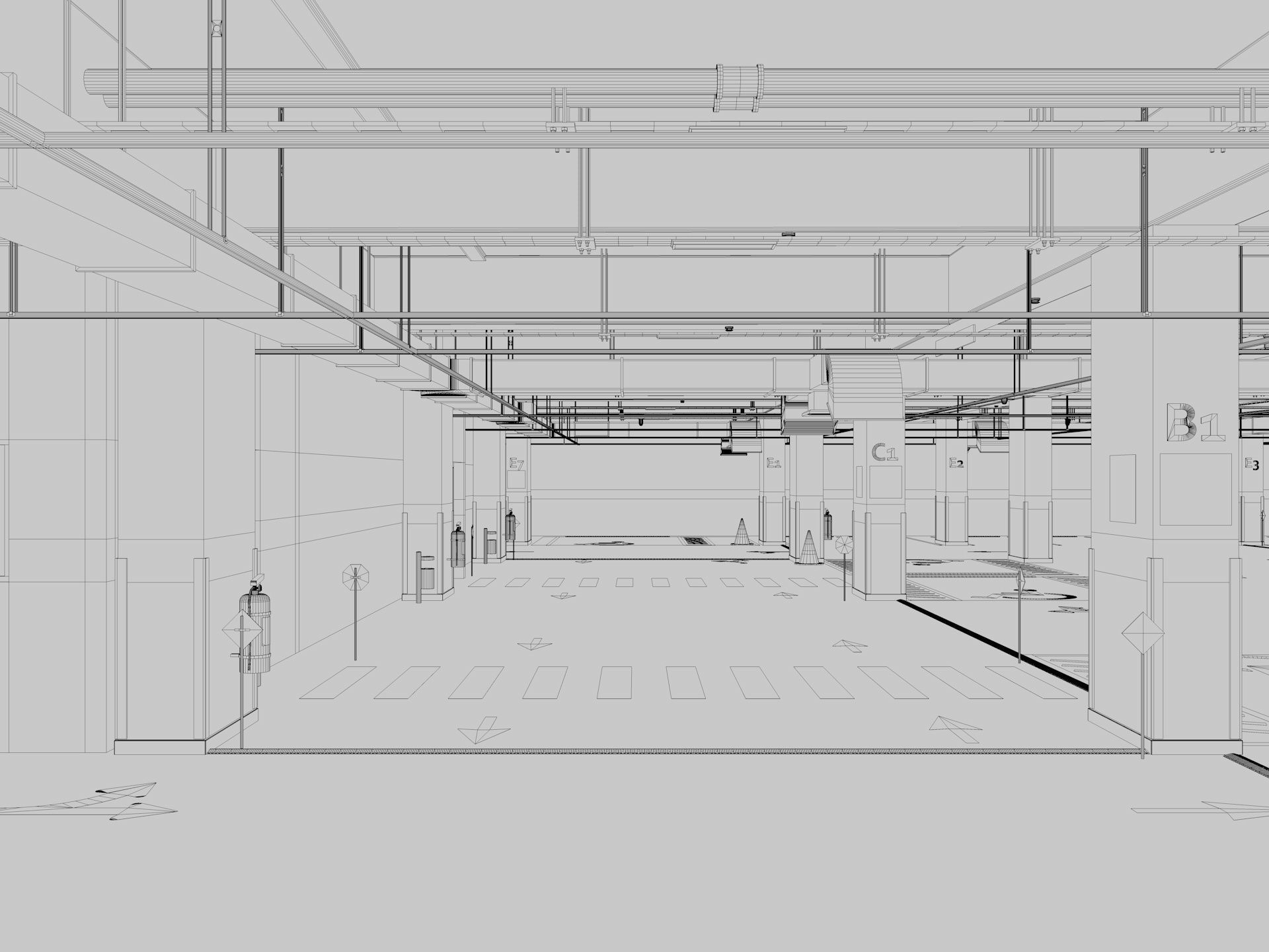 Car Underground Parking 3D model_22