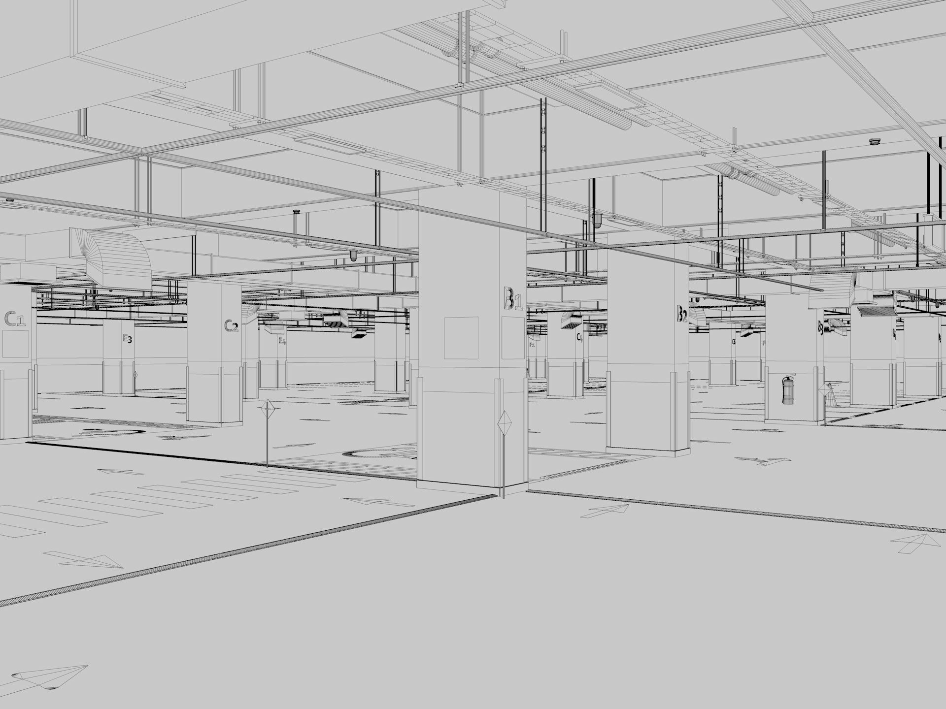 Car Underground Parking 3D model_13