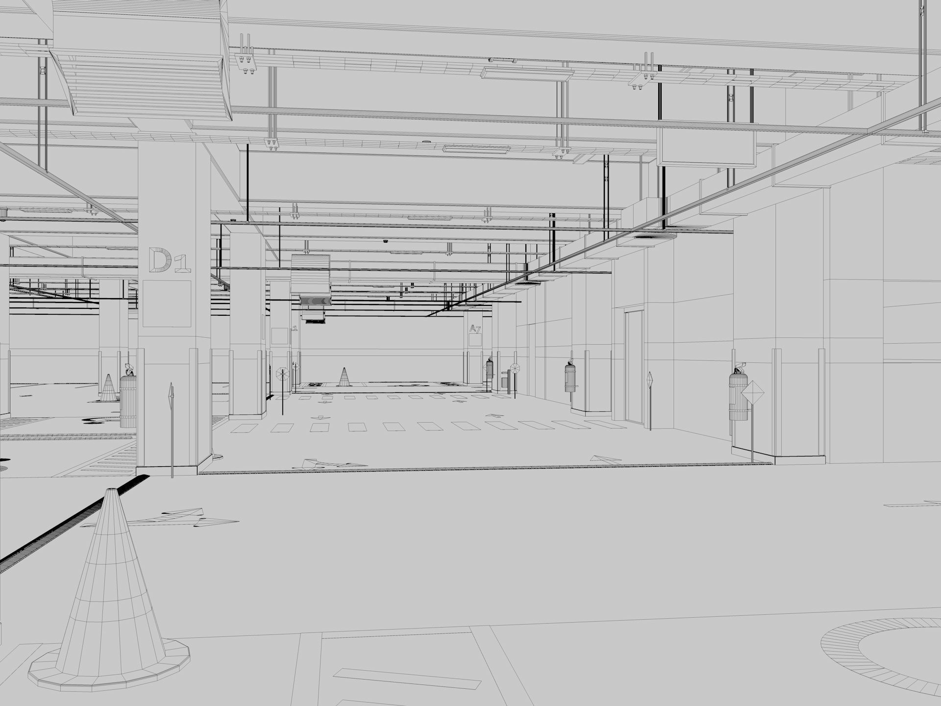 Car Underground Parking 3D model_20