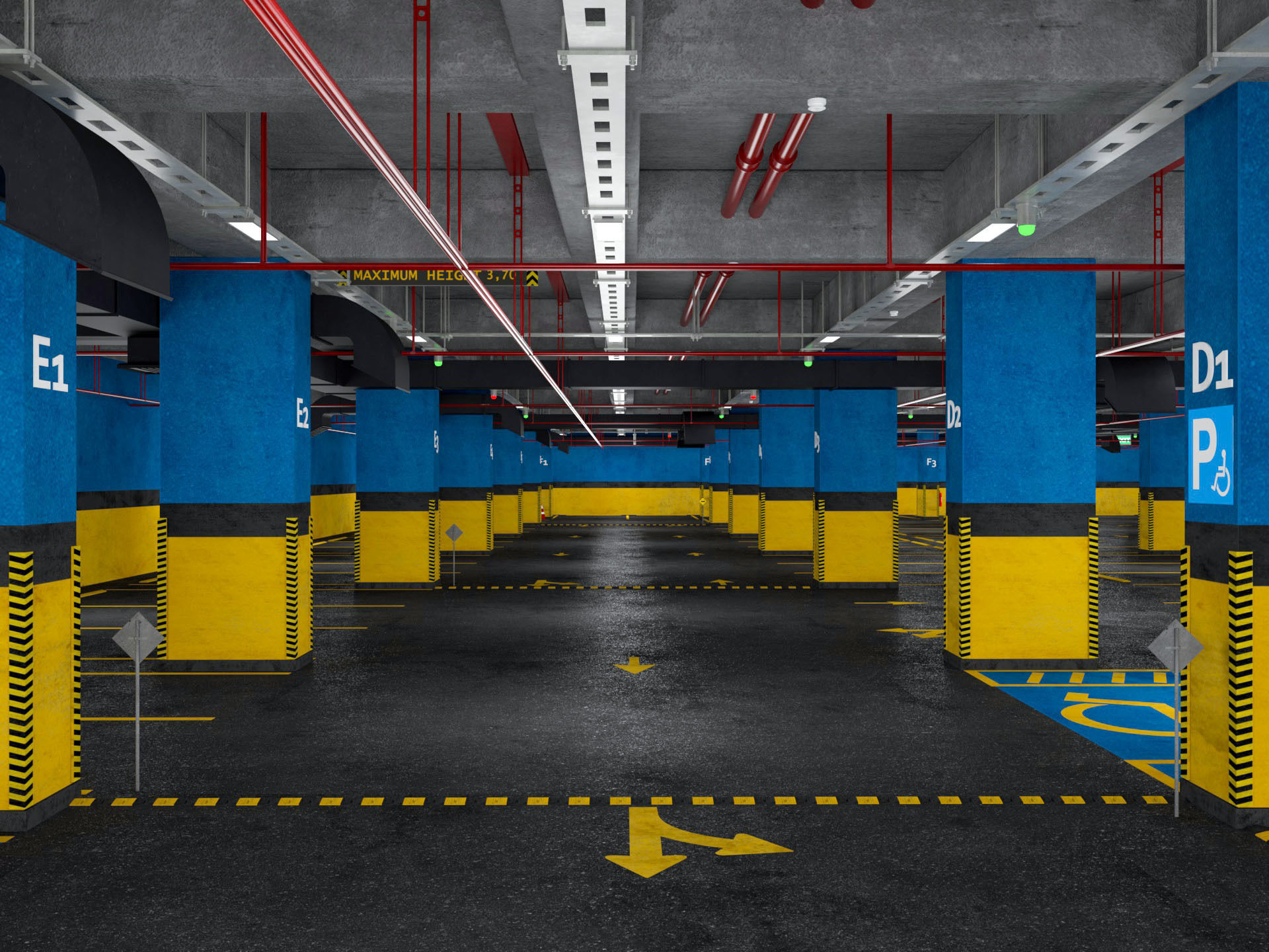 Car Underground Parking 3D model_10