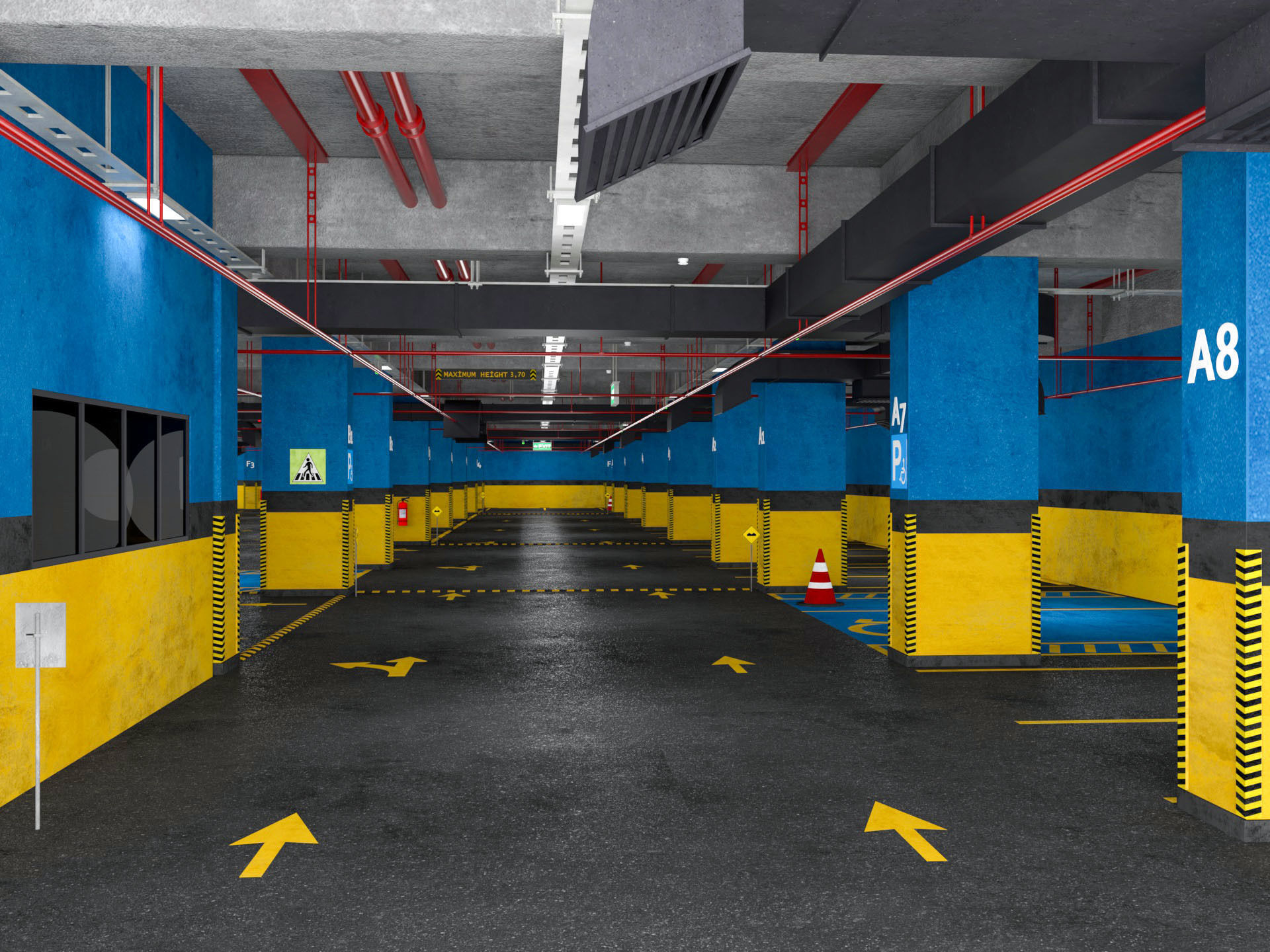 Car Underground Parking 3D model_12