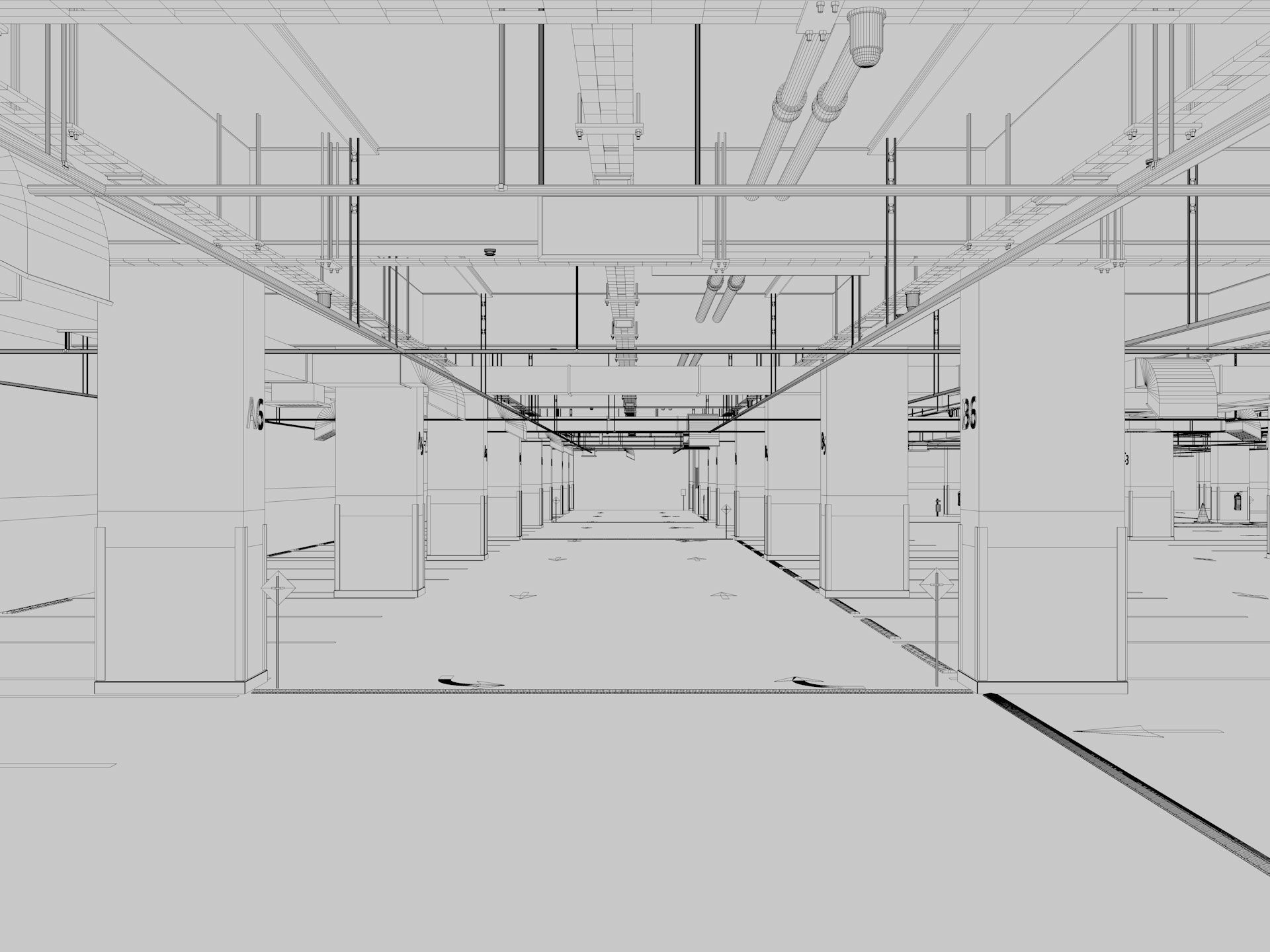 Car Underground Parking 3D model_14