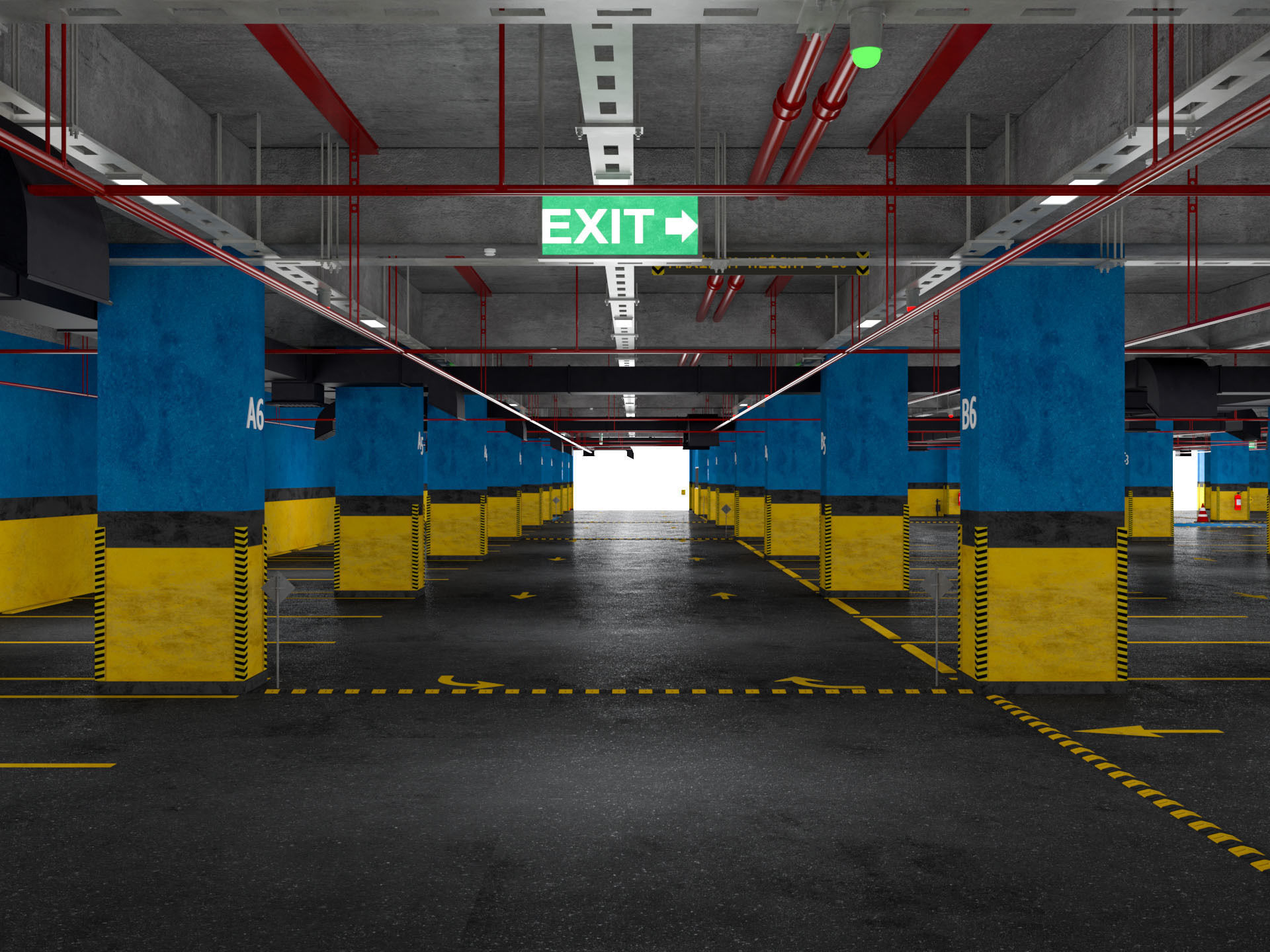 Car Underground Parking 3D model_1