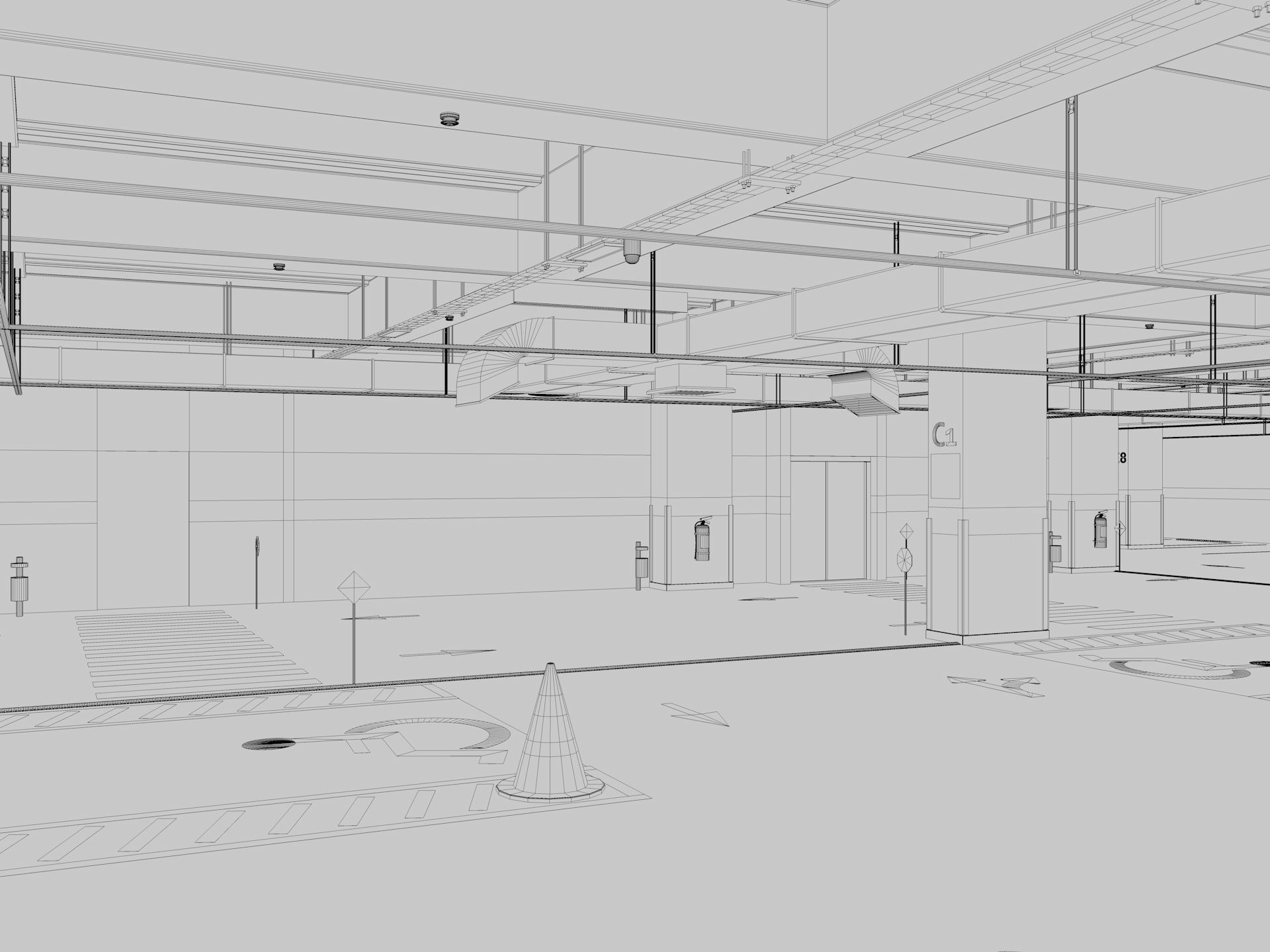 Car Underground Parking 3D model_18