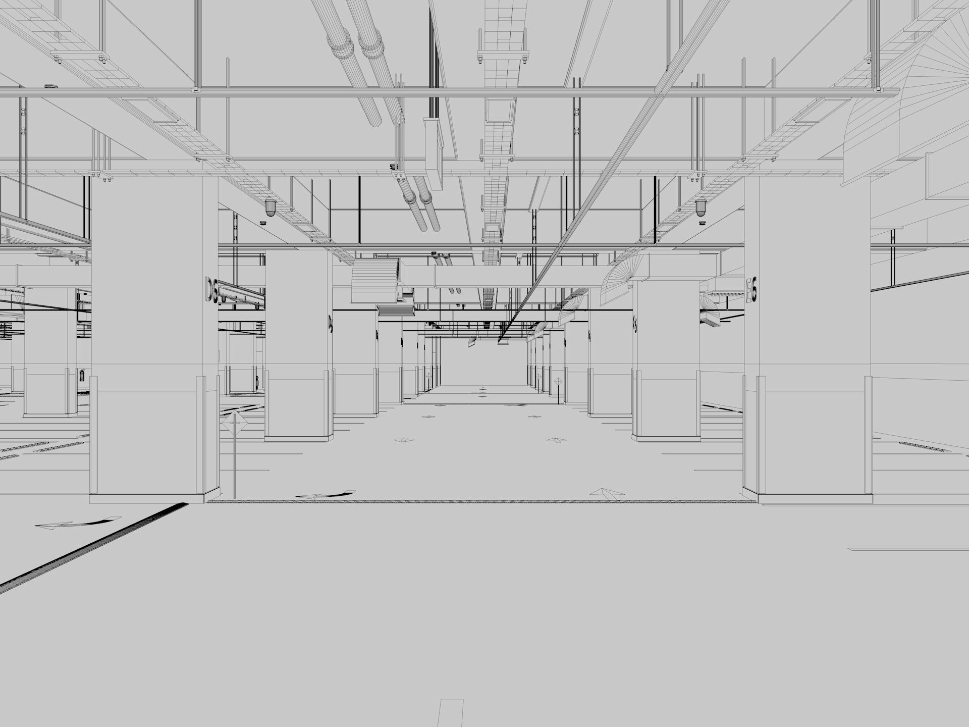 Car Underground Parking 3D model_16