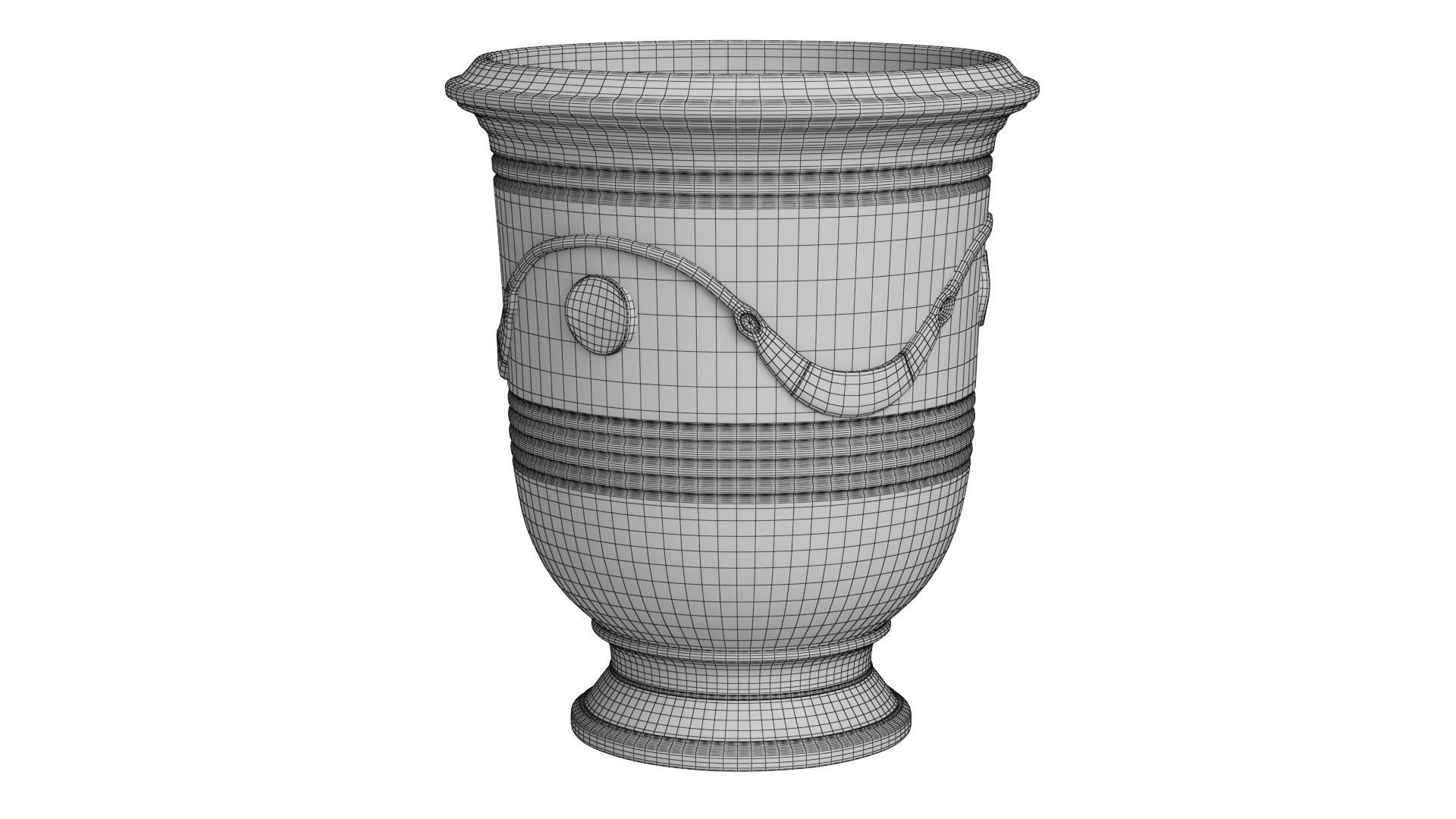 French Anduze Garden Vase 3D model_8