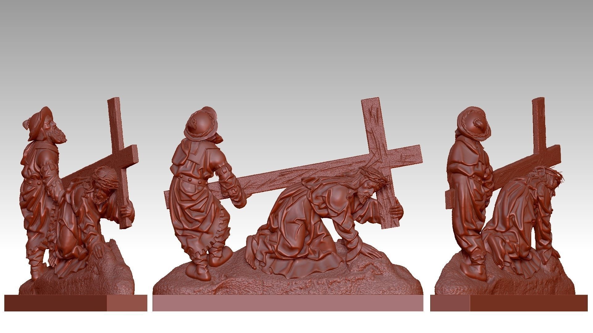 Jesus Christ Carrying the Cross 3D print model_8