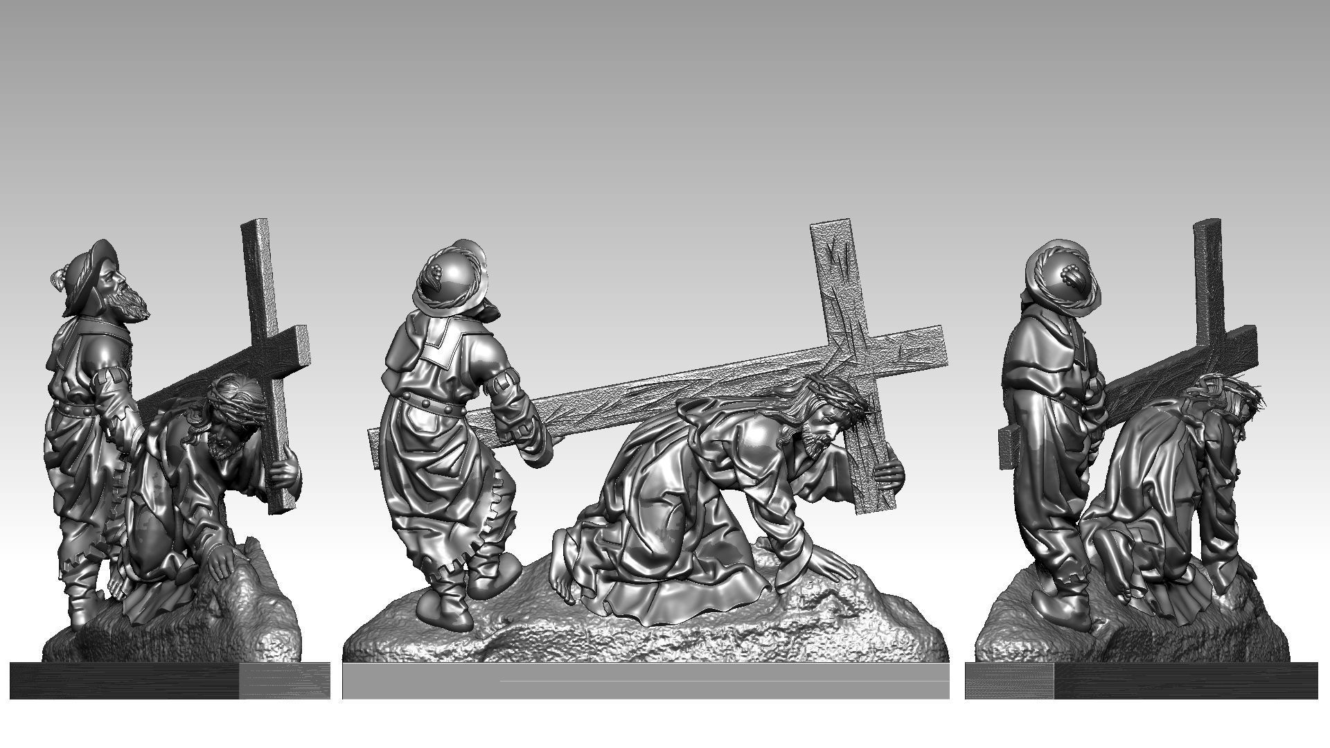 Jesus Christ Carrying the Cross 3D print model_3