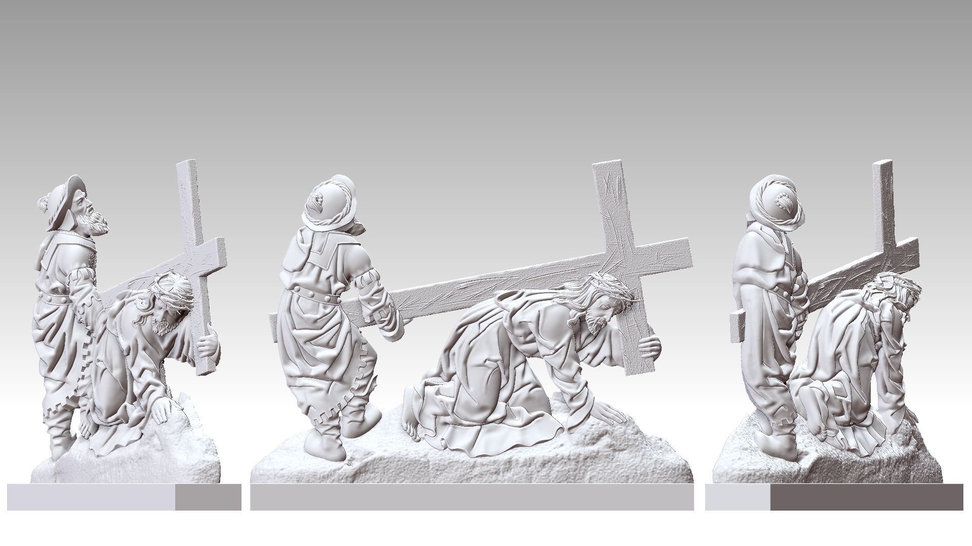 Jesus Christ Carrying the Cross 3D print model_12