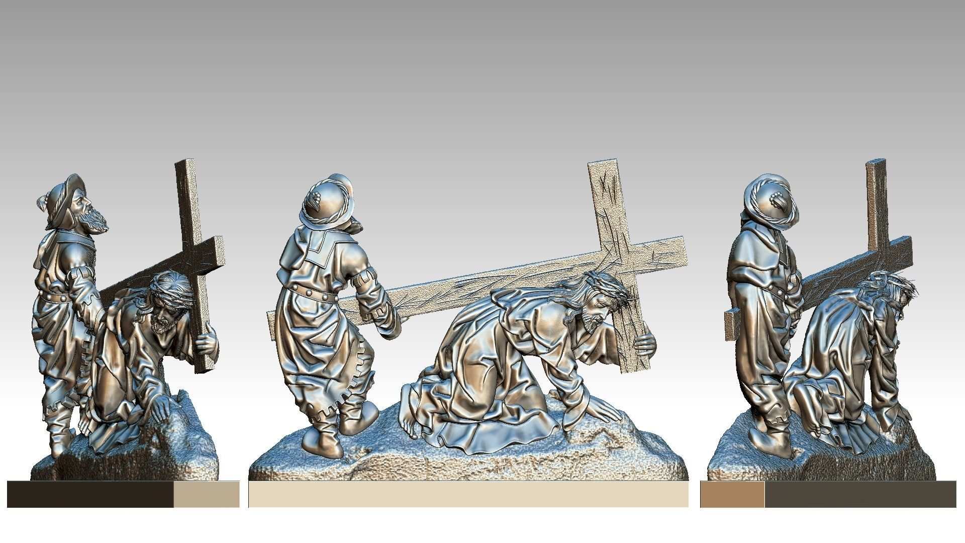 Jesus Christ Carrying the Cross 3D print model_7