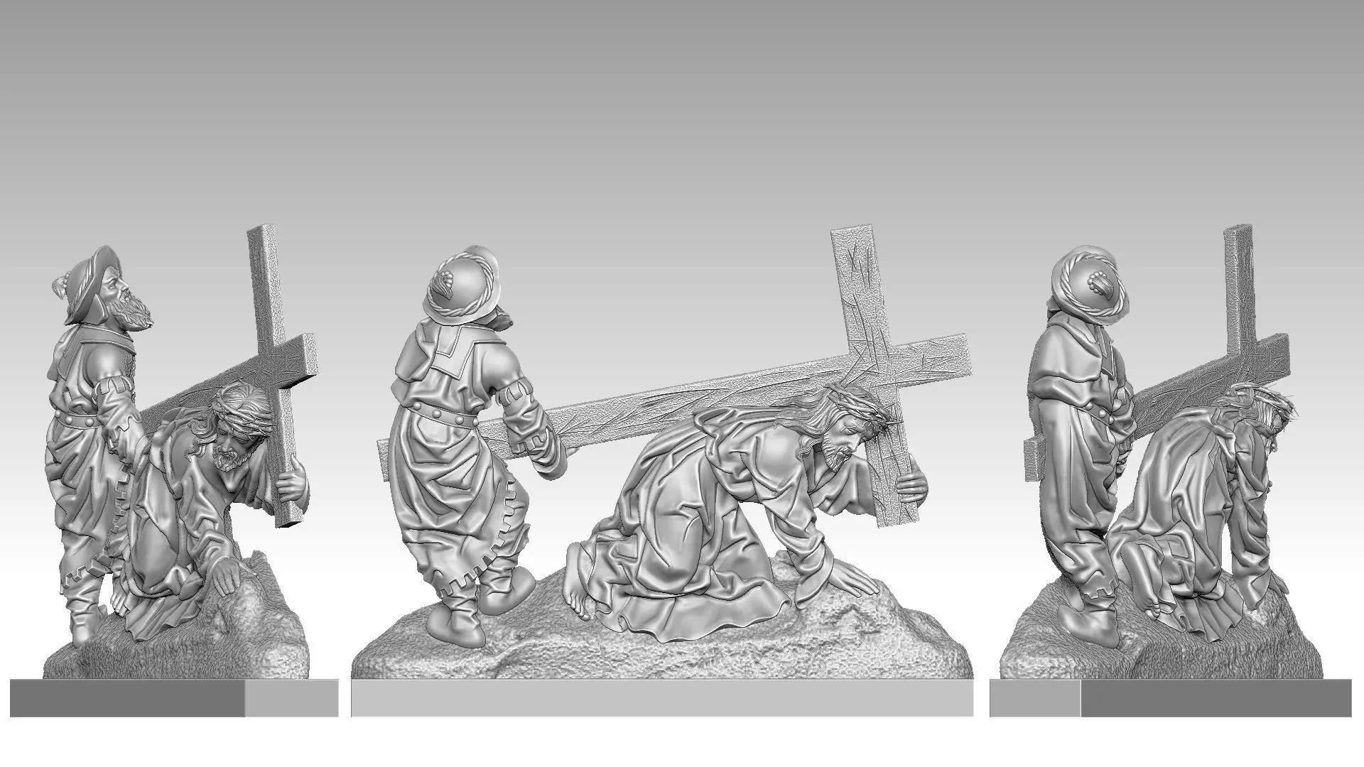 Jesus Christ Carrying the Cross 3D print model_0