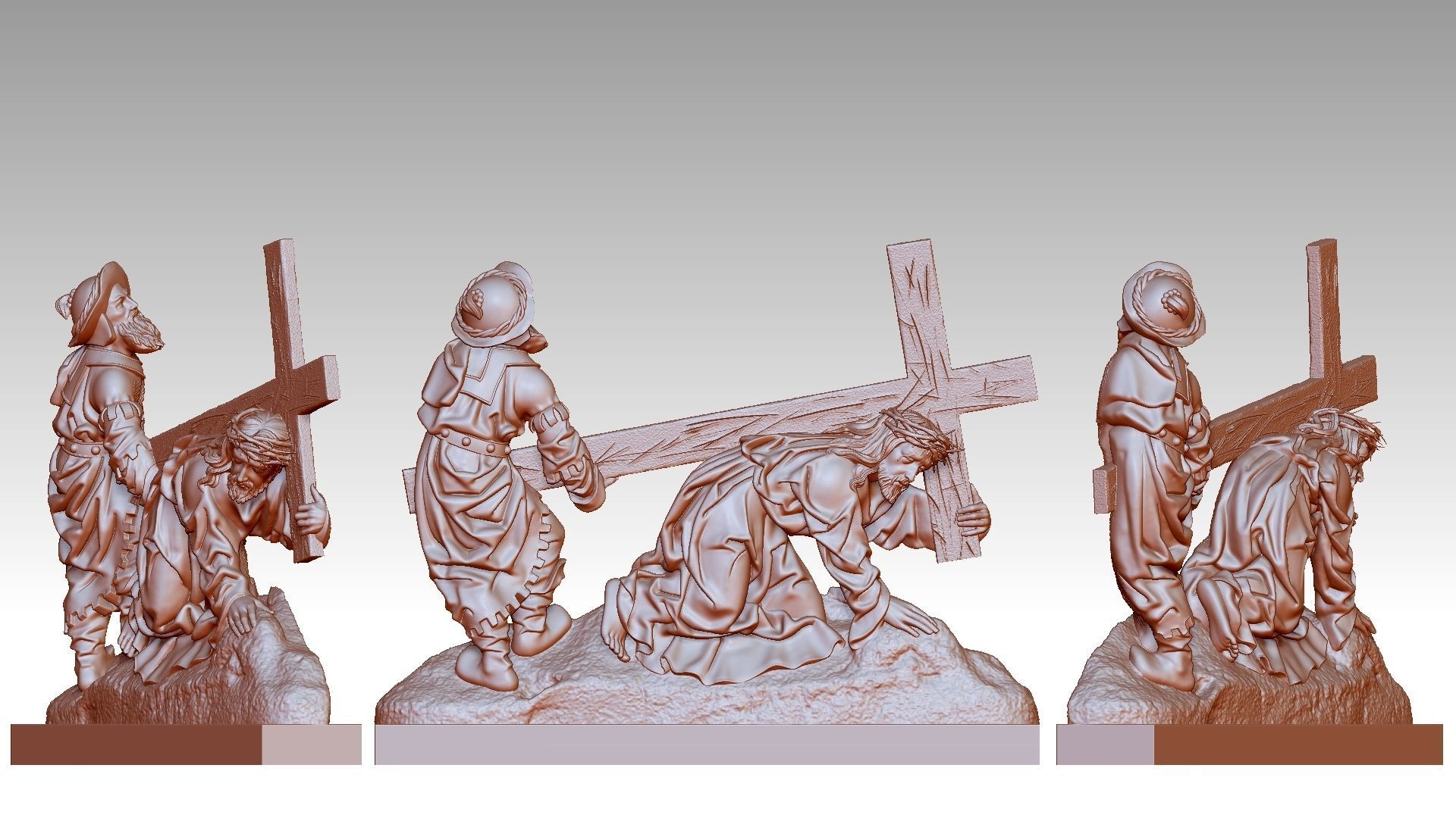 Jesus Christ Carrying the Cross 3D print model_11