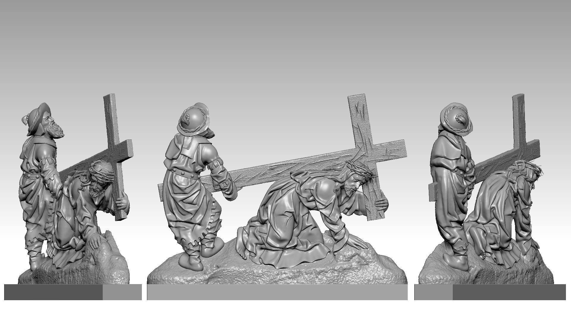 Jesus Christ Carrying the Cross 3D print model_4